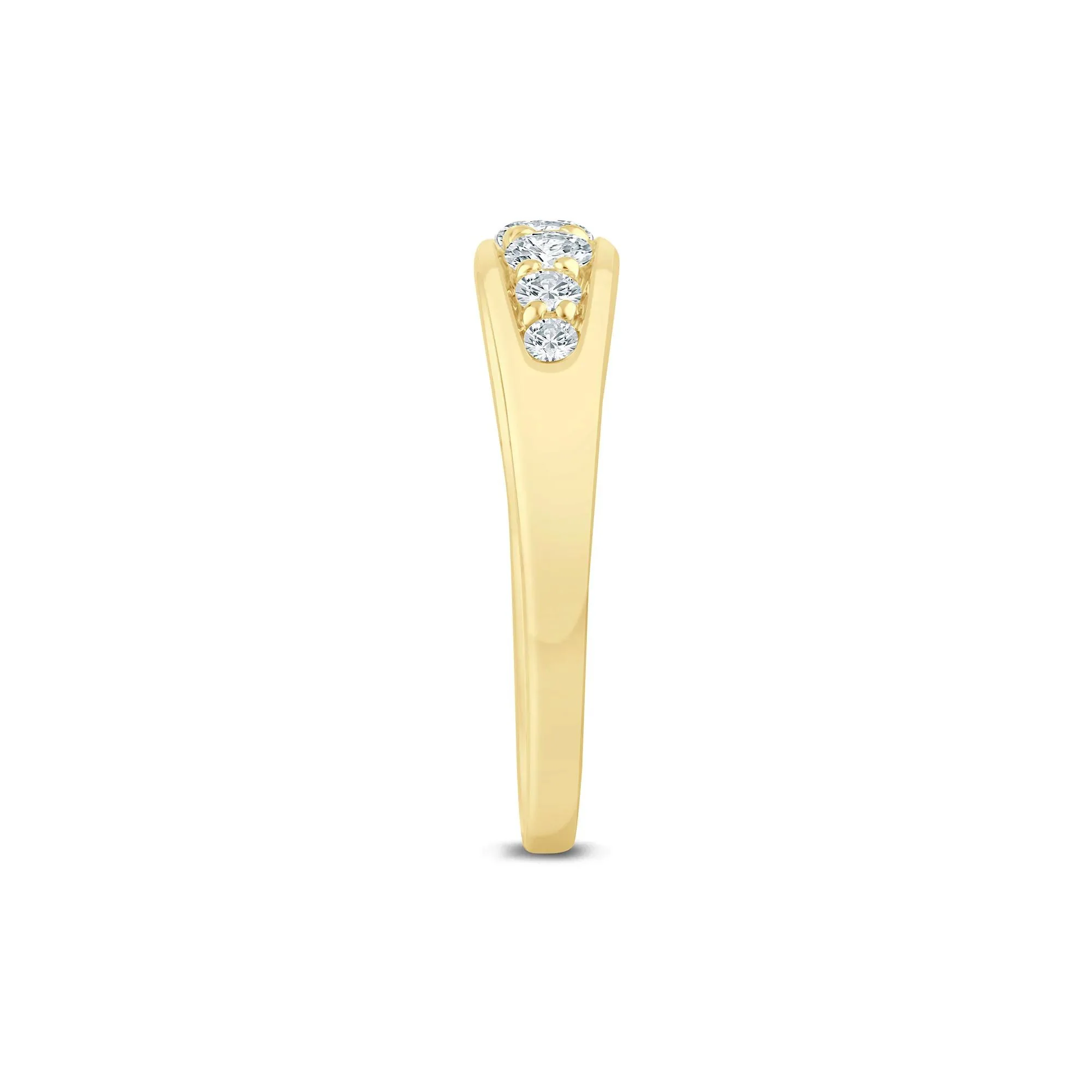 1/2 CT. Tw. Lab Grown Diamond Graduated Channel Band Ring 14K Yellow Gold Size 6.5 1.5mm - Image 3