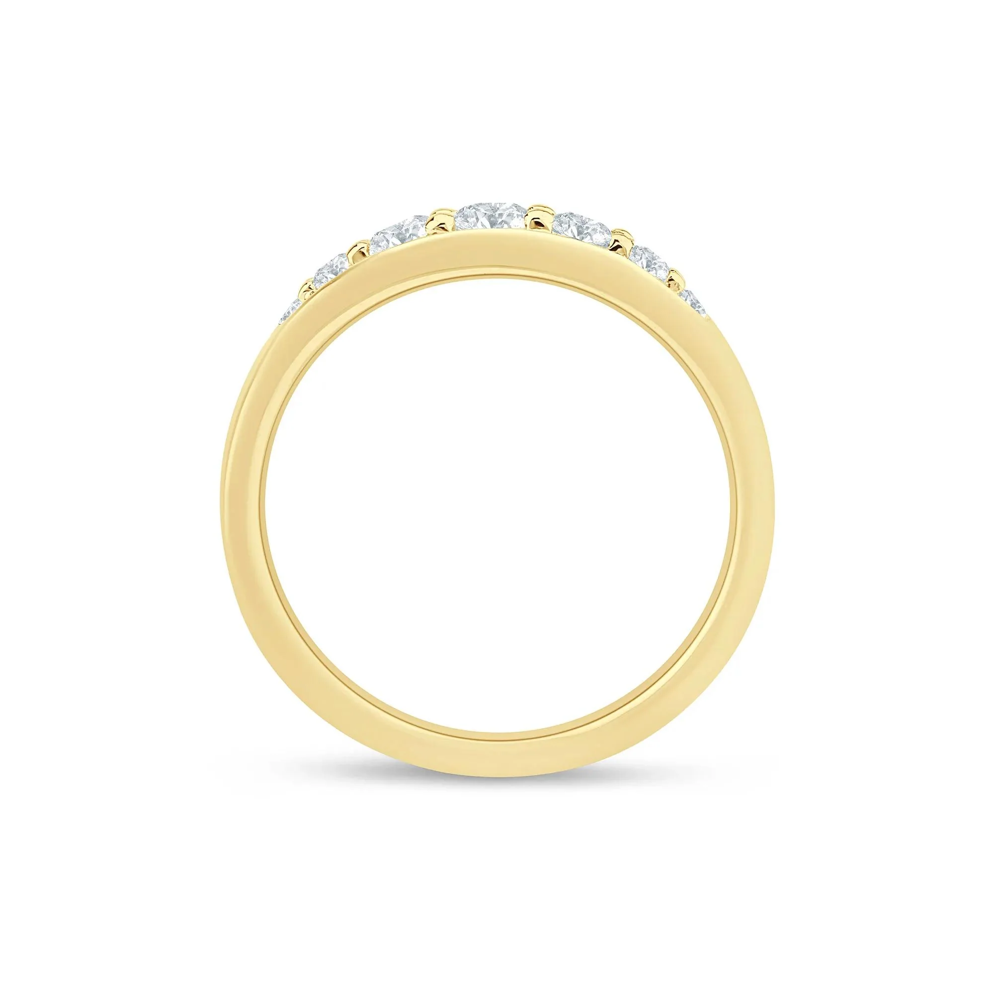 1/2 CT. Tw. Lab Grown Diamond Graduated Channel Band Ring 14K Yellow Gold Size 9 1.5mm - Image 2