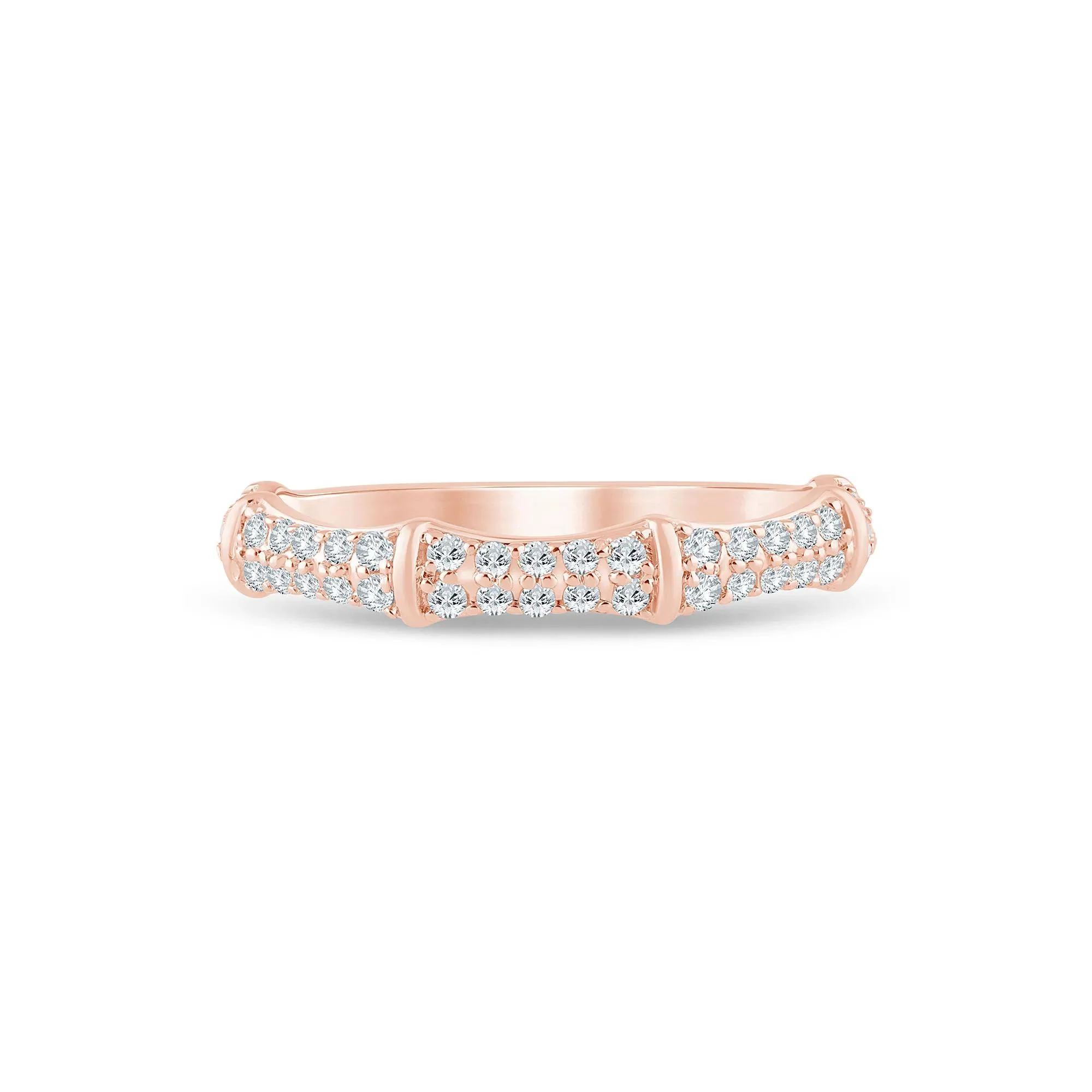 1/3 CT. Tw. Lab Grown Diamond Round Anniversary Band Ring 14K Rose Gold Size 5.5 1.5mm
