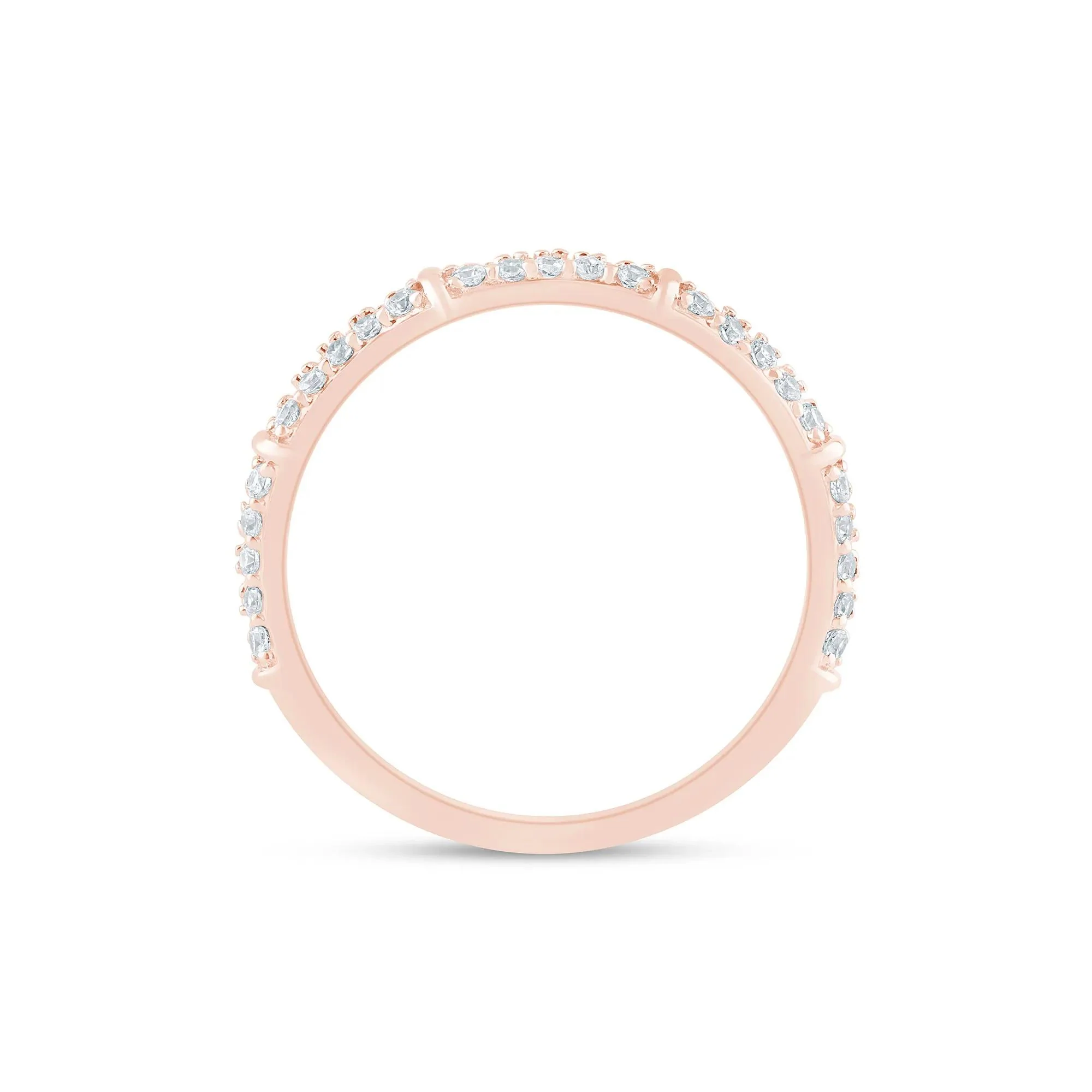 1/3 CT. Tw. Lab Grown Diamond Round Anniversary Band Ring 14K Rose Gold Size 8 1.5mm - Image 2