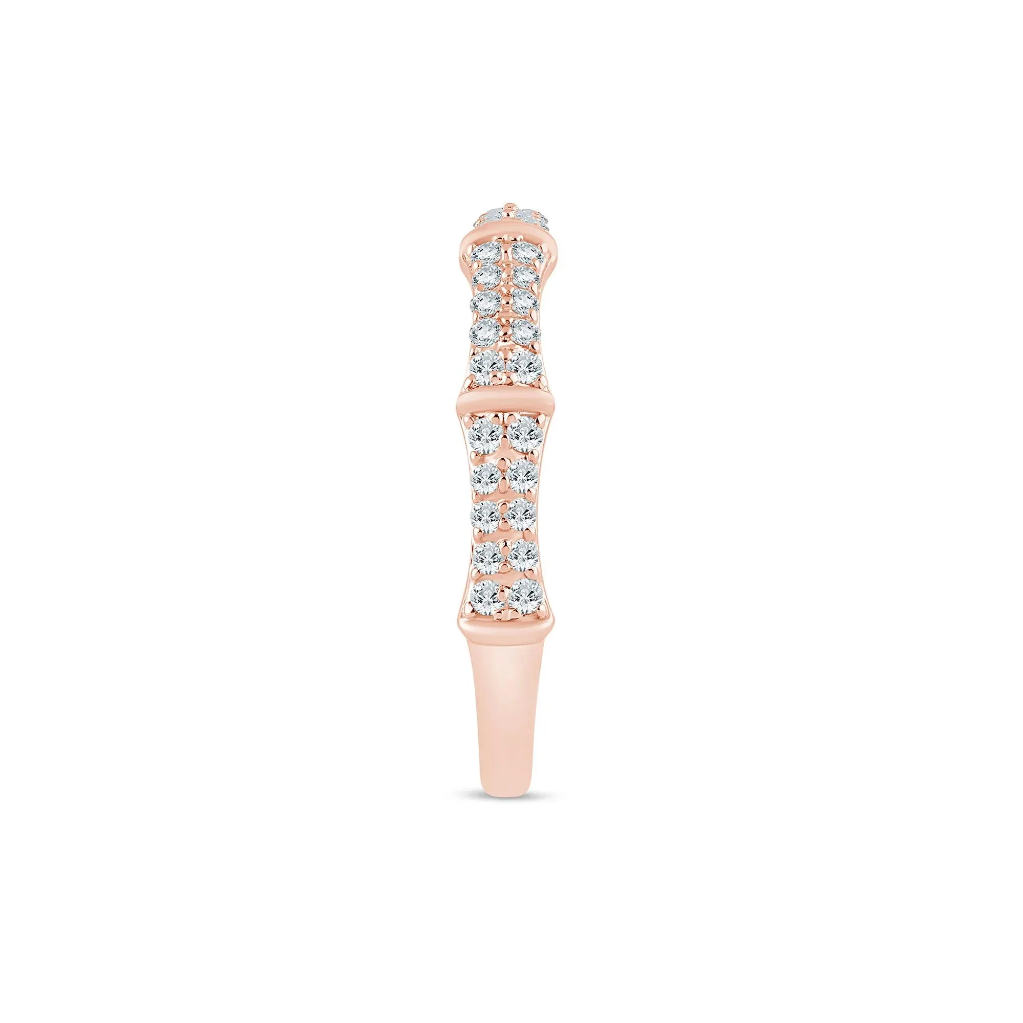 1/3 CT. Tw. Lab Grown Diamond Round Anniversary Band Ring 14K Rose Gold Size 8.5 1.5mm - Image 3
