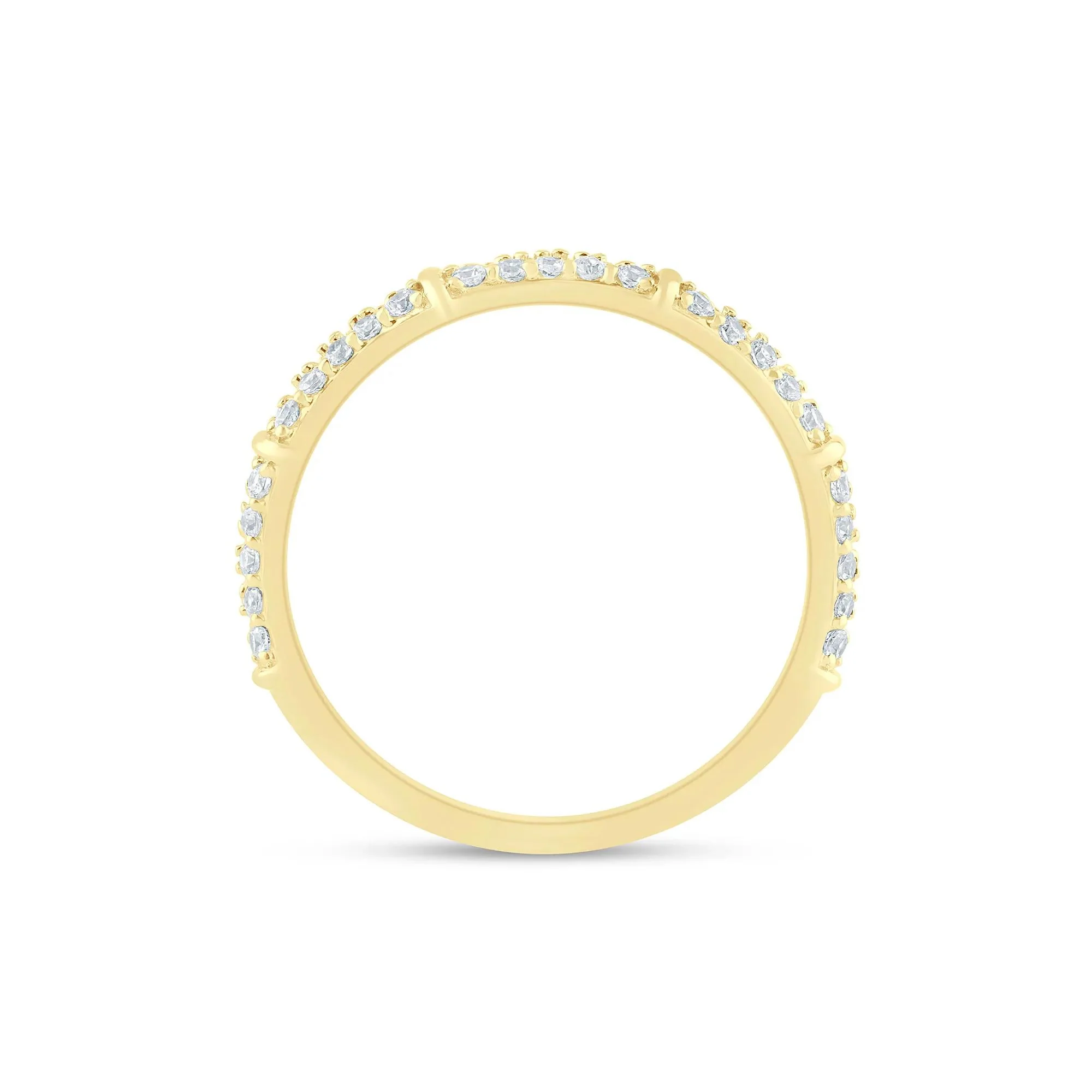 1/3 CT. Tw. Lab Grown Diamond Anniversary Band Ring 14K Yellow Gold Size 7.5 1.5mm - Image 2