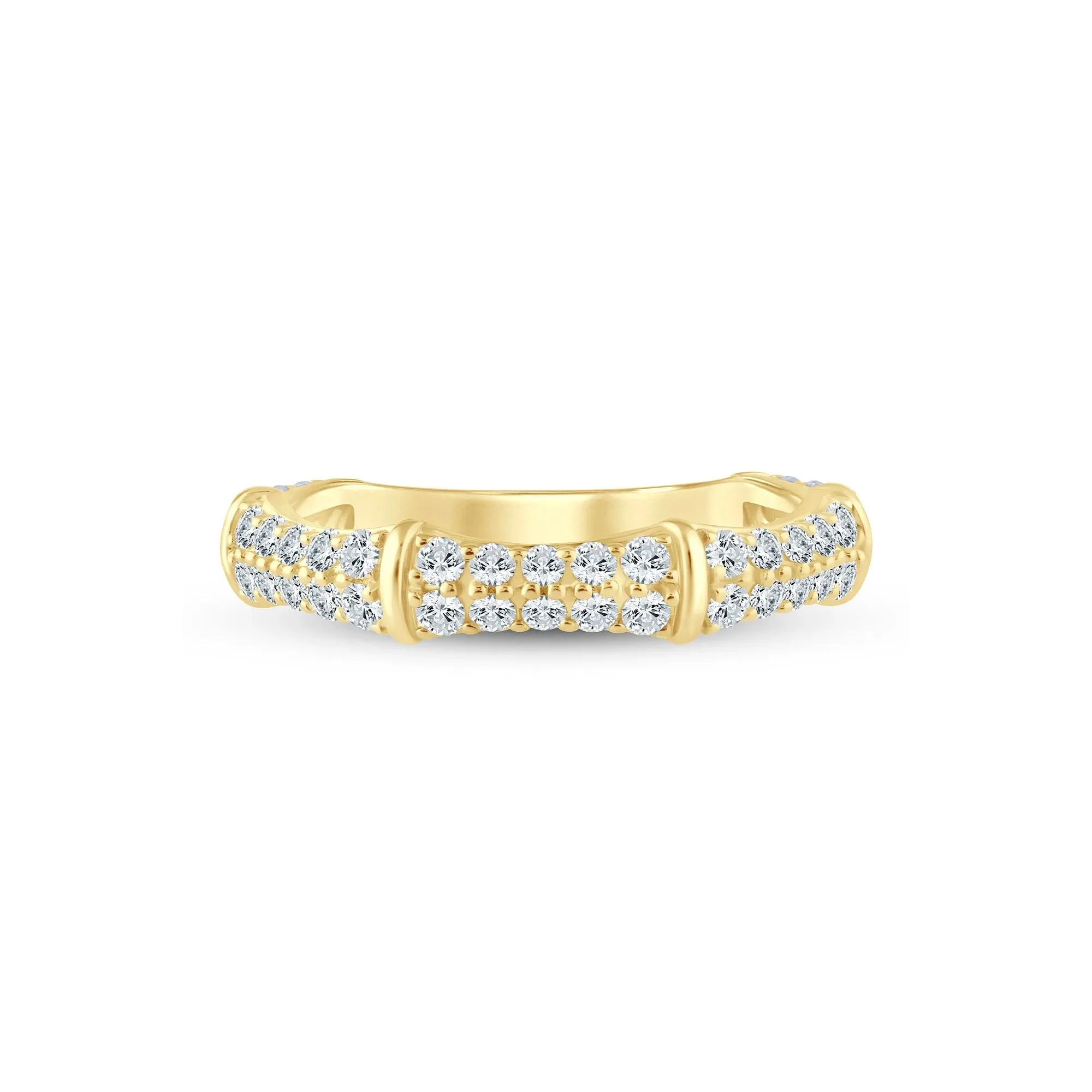 3/4 CT. Tw. Lab Grown Diamond Anniversary Band Ring 14K Yellow Gold Size 6.5 2mm
