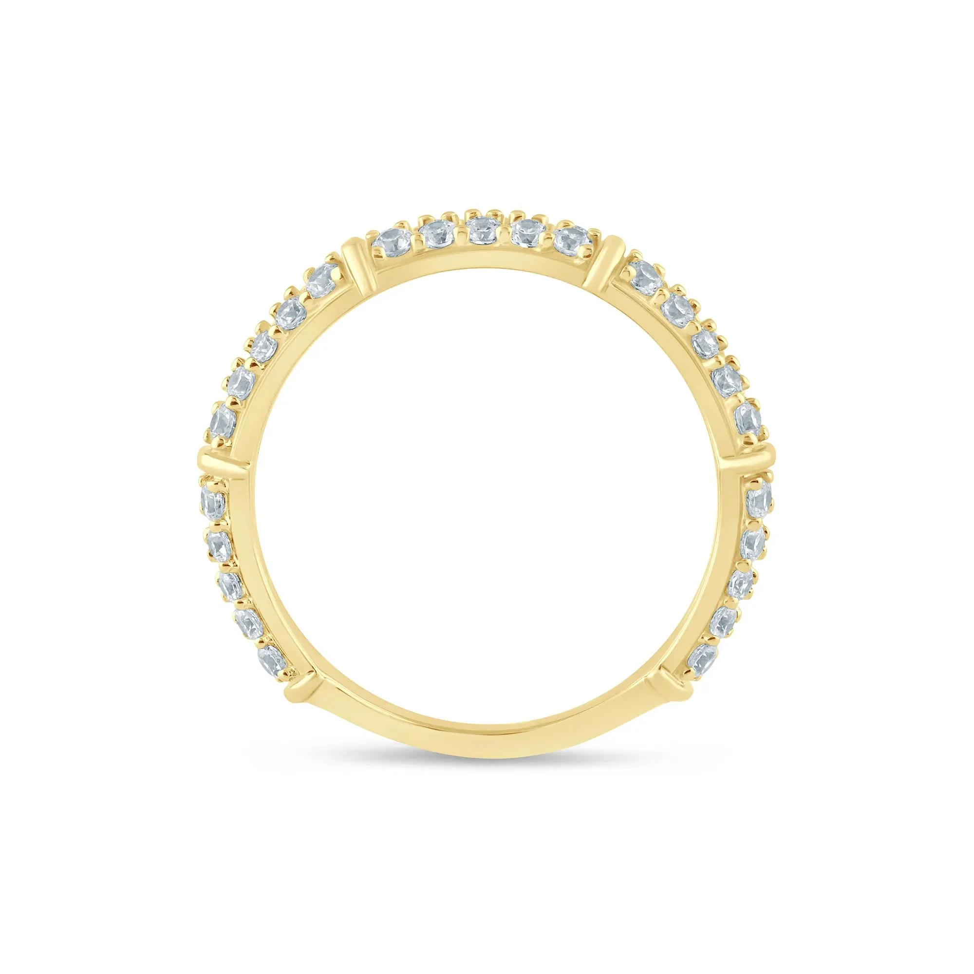 3/4 CT. Tw. Lab Grown Diamond Anniversary Band Ring 14K Yellow Gold Size 7 2mm - Image 2