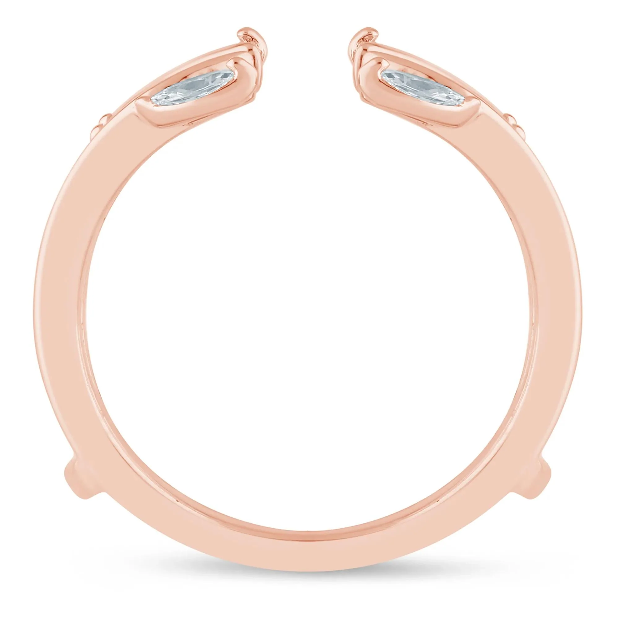 3/8 CT. Tw. Lab Grown Diamond Marquise Open Insert 14K Rose Gold Ring Size 5.5 6.5mm - Image 2