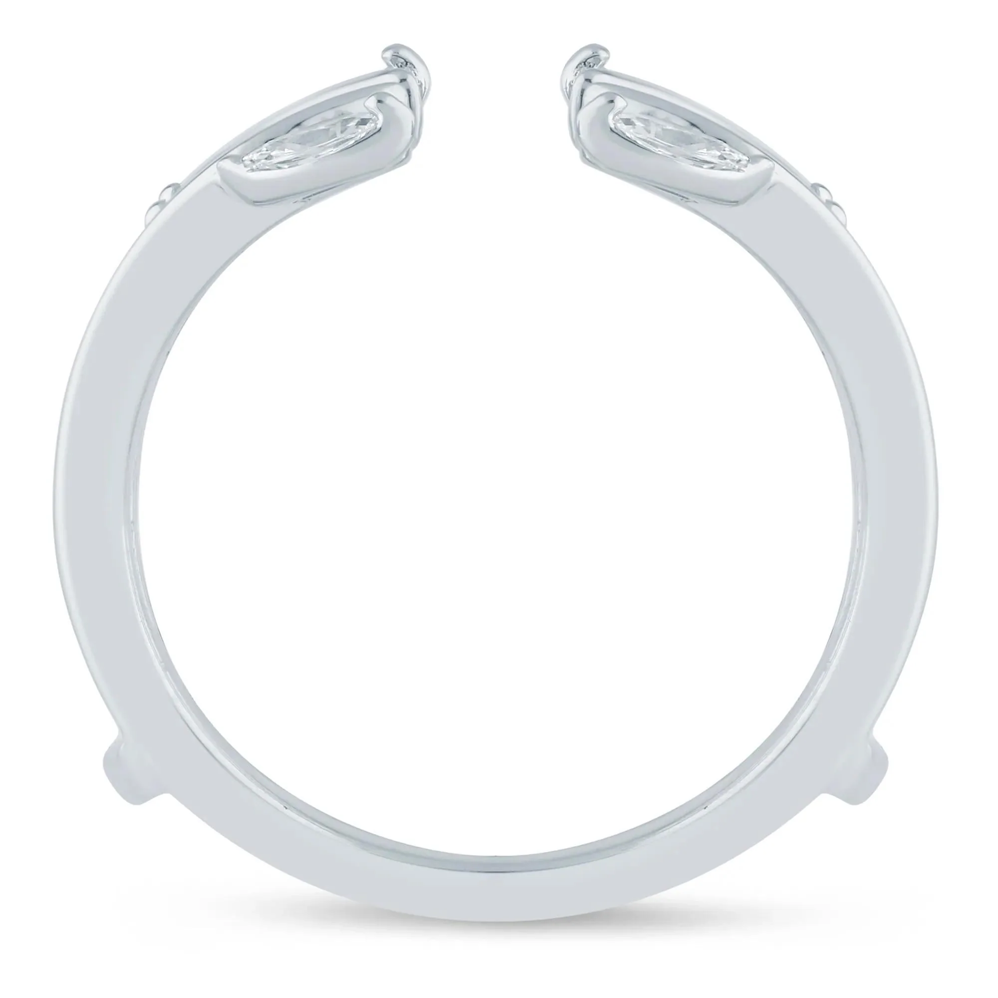3/8 CT. Tw. Lab Grown Diamond Marquise Open Insert 14K White Gold Ring Size 7 6.5mm - Image 2