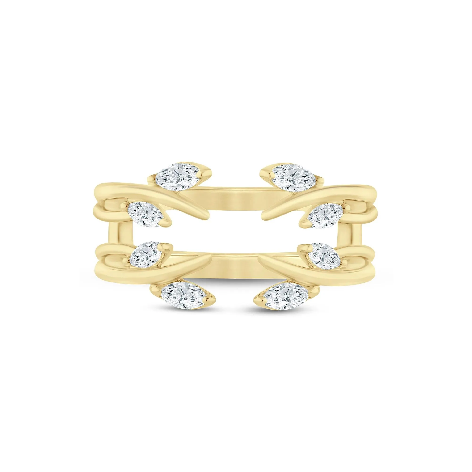 3/8 CT. Tw. Lab Grown Diamond Marquise Ring Insert 14K Yellow Gold Size 7 6.5mm