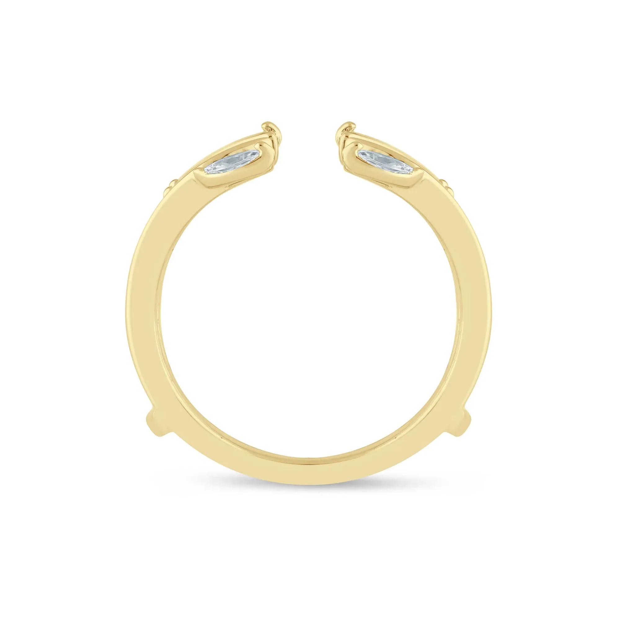 3/8 CT. Tw. Lab Grown Diamond Marquise Ring Insert 14K Yellow Gold Size 8 6.5mm - Image 2