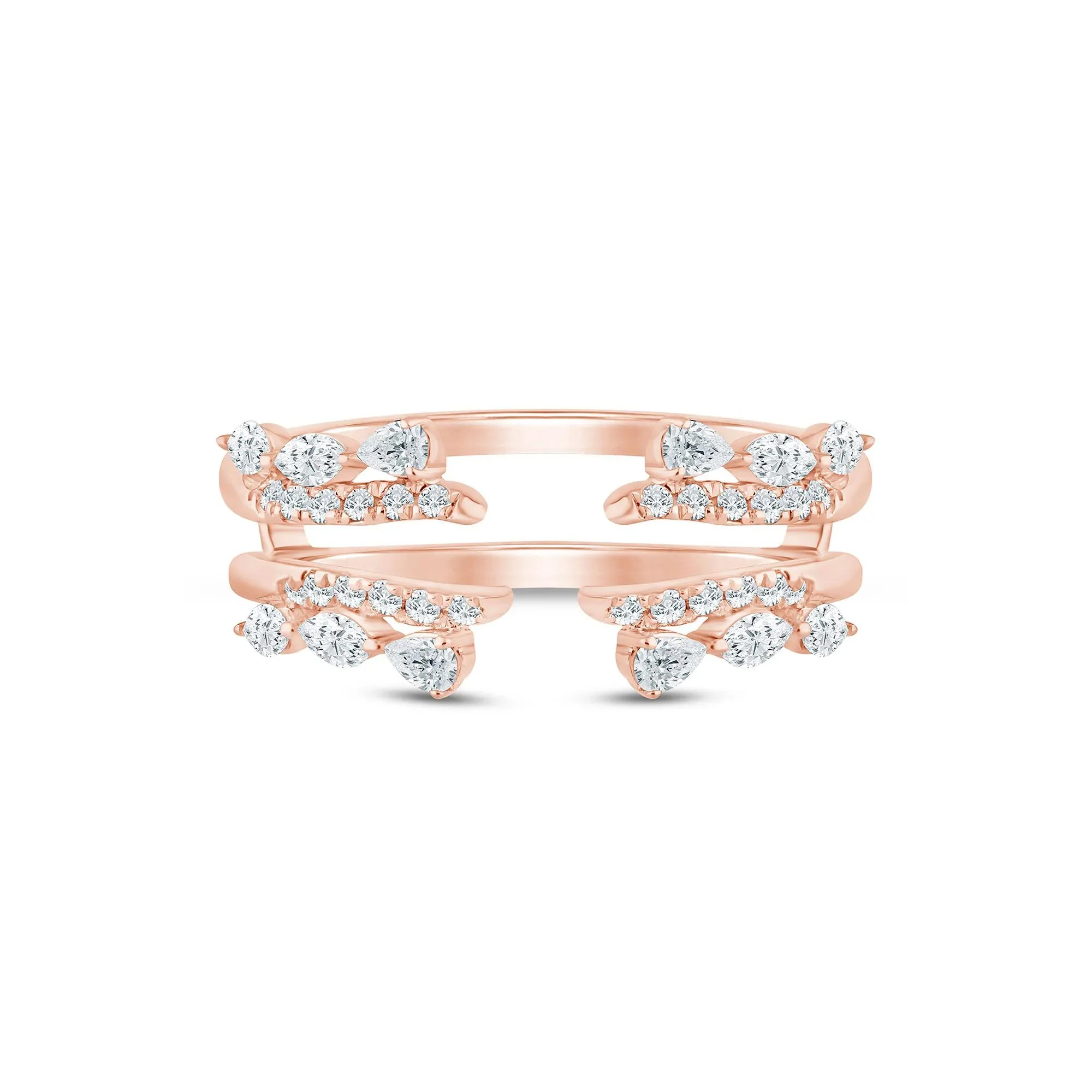 1/2 CT. Tw. Lab Grown Diamond Insert 14K Rose Gold Ring Size 5.5 2.5mm