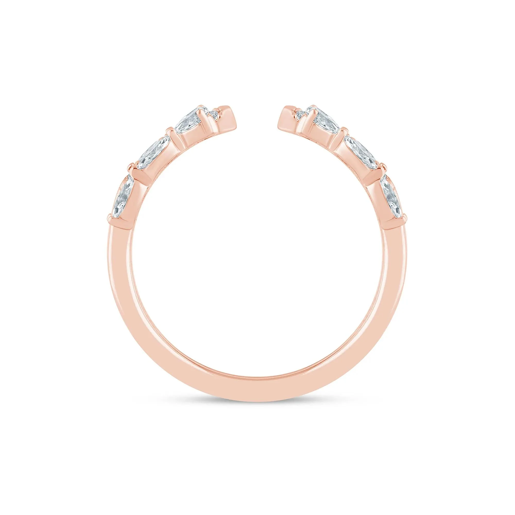 1/2 CT. Tw. Lab Grown Diamond Insert 14K Rose Gold Ring Size 6.5 2.5mm - Image 2