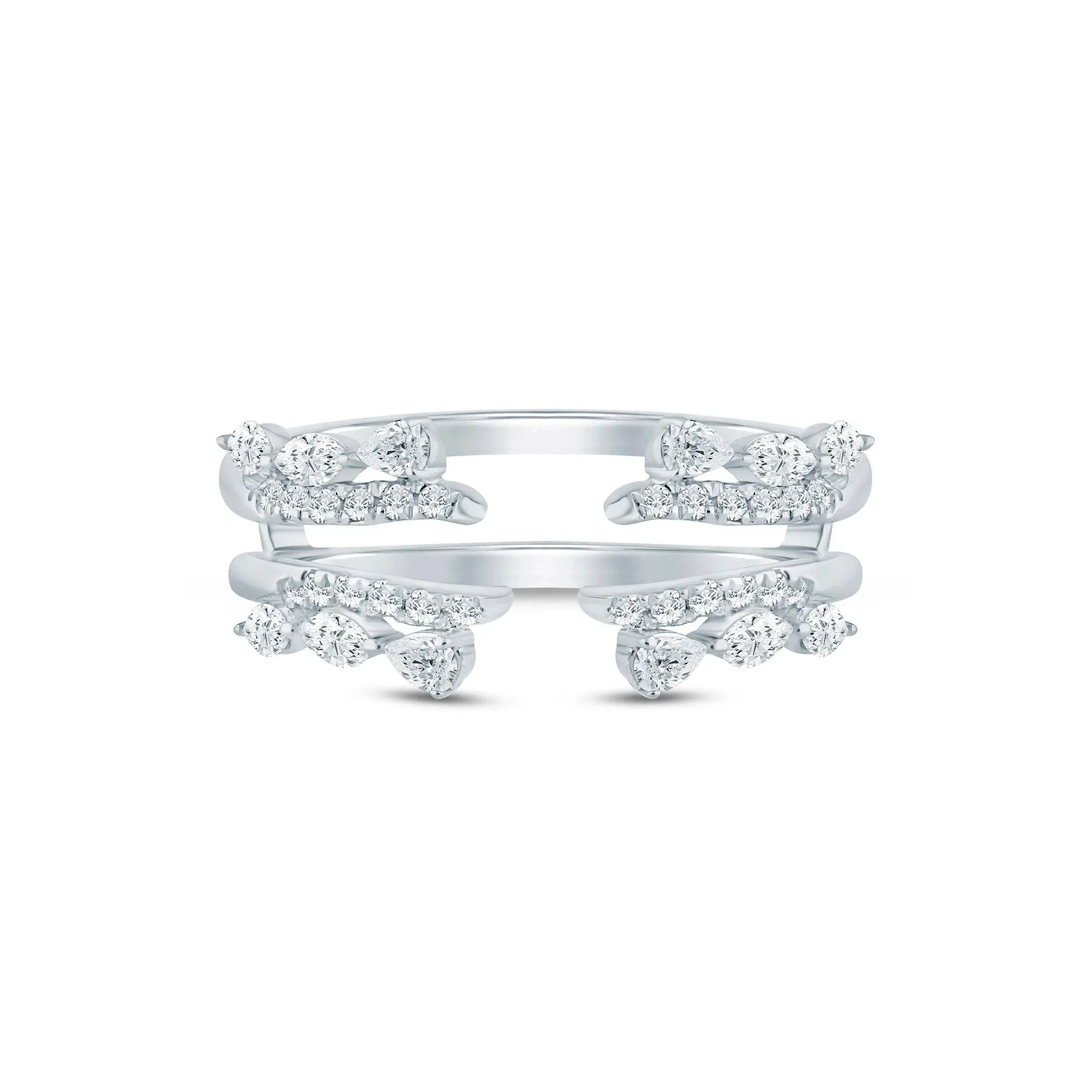 1/2 CT. Tw. Lab Grown Diamond Insert 14K White Gold Ring Size 7 2.5mm