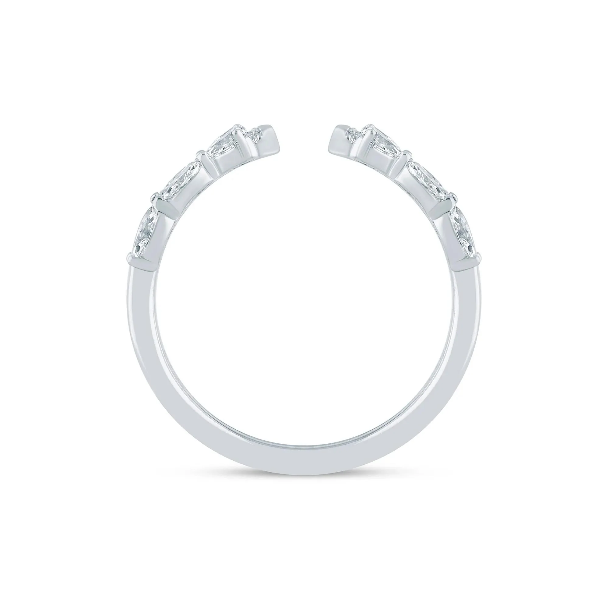 1/2 CT. Tw. Lab Grown Diamond Insert 14K White Gold Ring Size 7 2.5mm - Image 2