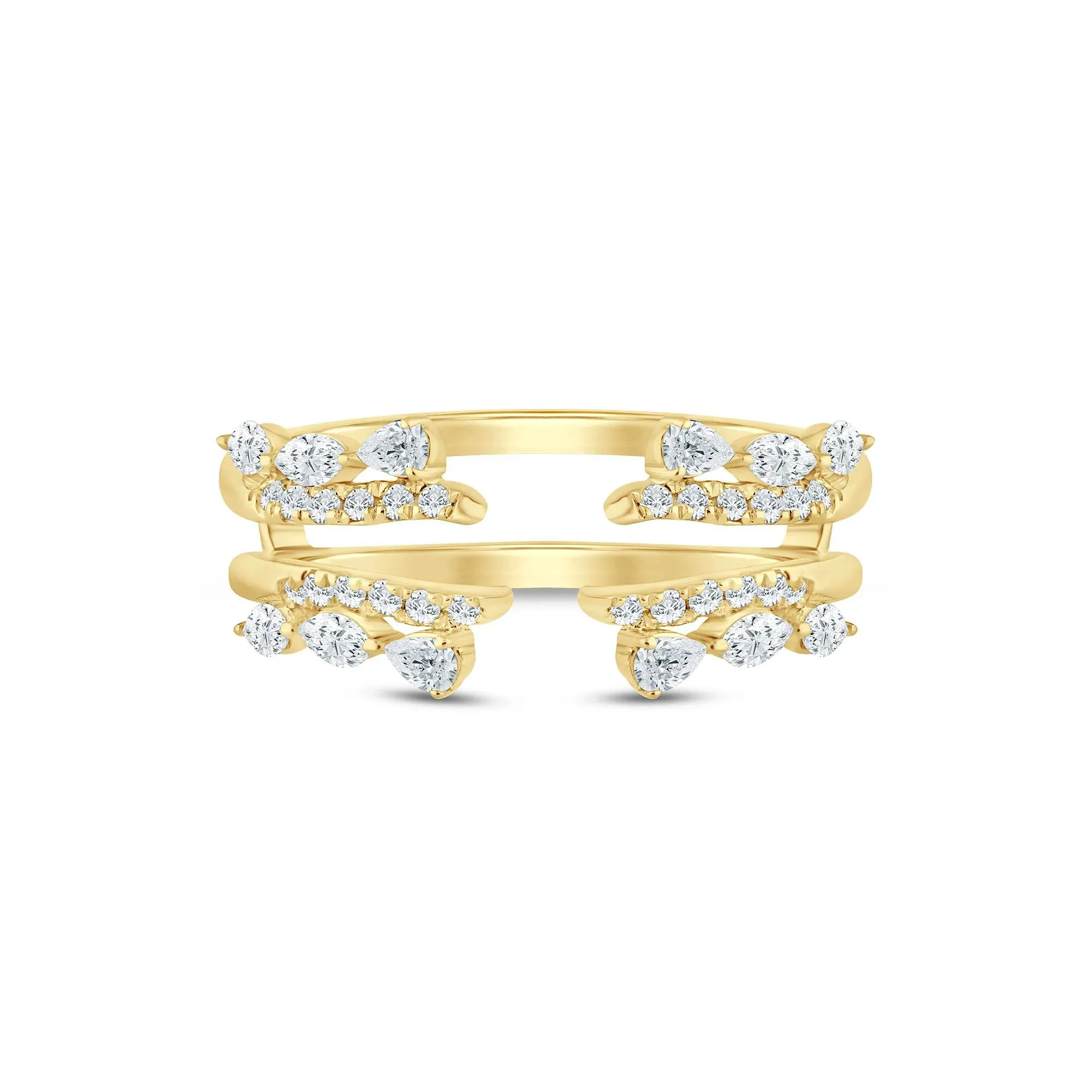 1/2 CT. Tw. Lab Grown Diamond Insert 14K Yellow Gold Ring Size 6 2.5mm