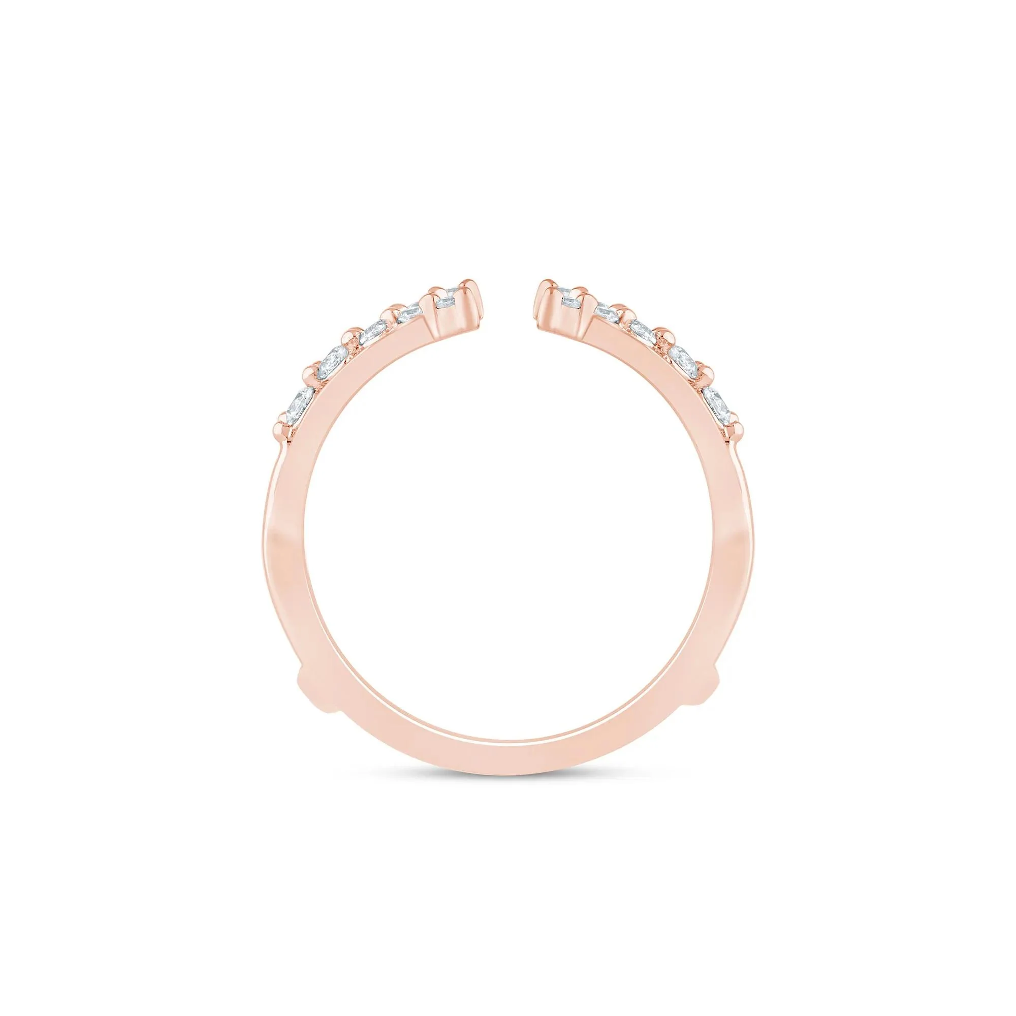 1/3 CT. Tw. Lab Grown Diamond Open Insert 14K Rose Gold Ring Size 5 1.5mm - Image 2