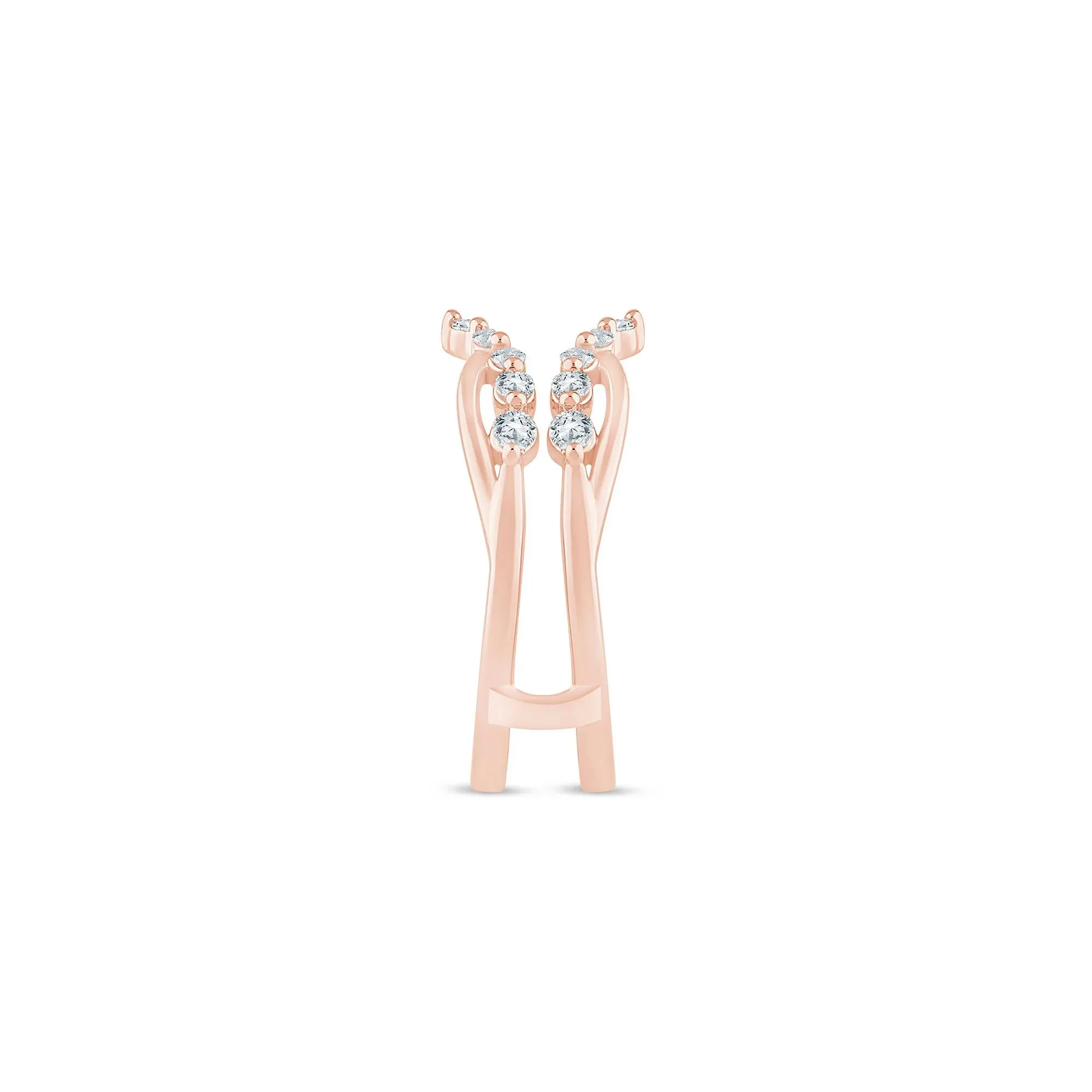 1/3 CT. Tw. Lab Grown Diamond Open Insert 14K Rose Gold Ring Size 6.5 1.5mm - Image 3