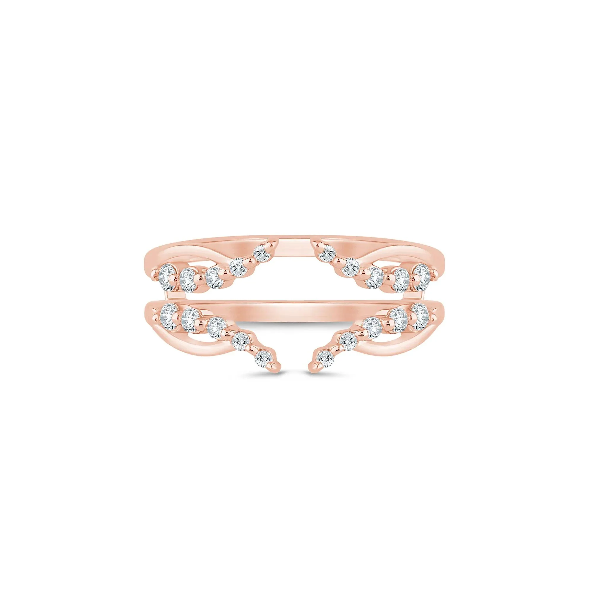1/3 CT. Tw. Lab Grown Diamond Open Insert 14K Rose Gold Ring Size 7 1.5mm