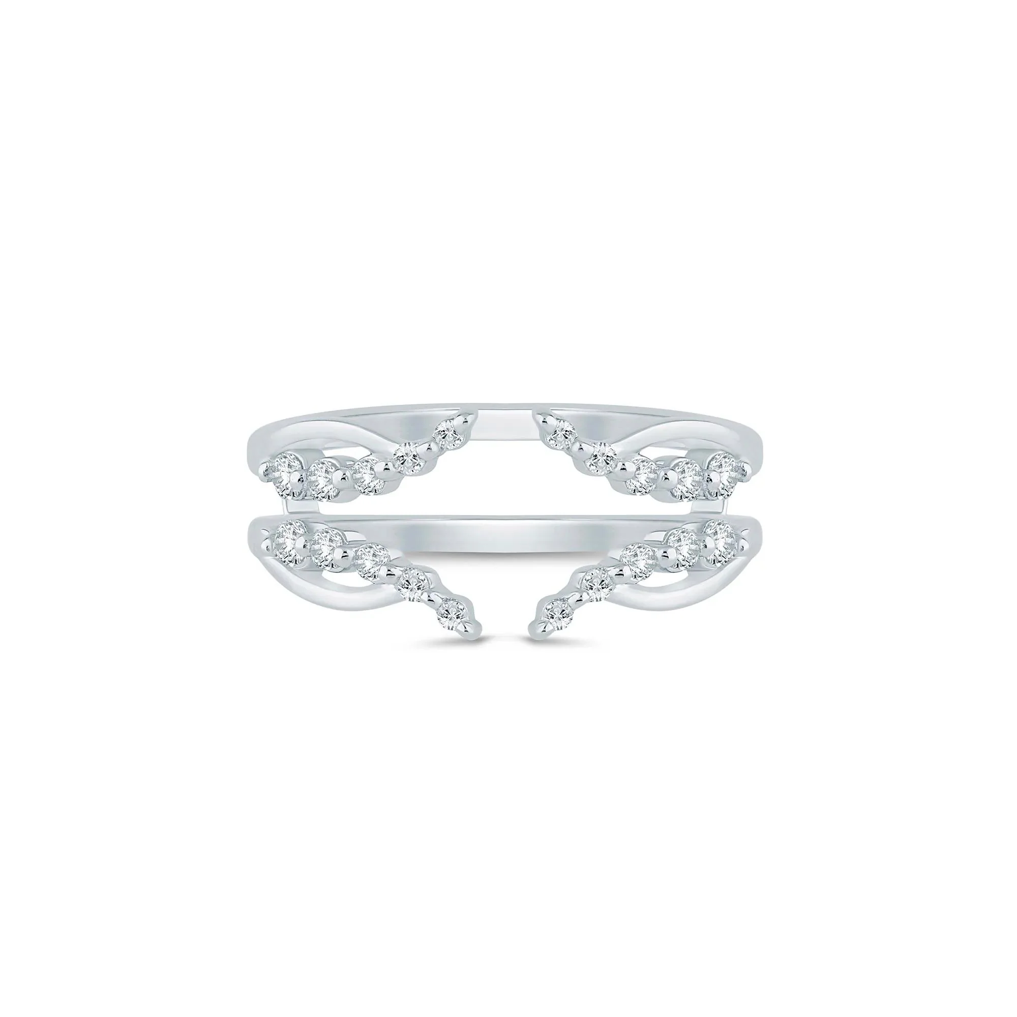 1/3 CT. Tw. Lab Grown Diamond Open Insert 14K White Gold Ring Size 9 1.5mm