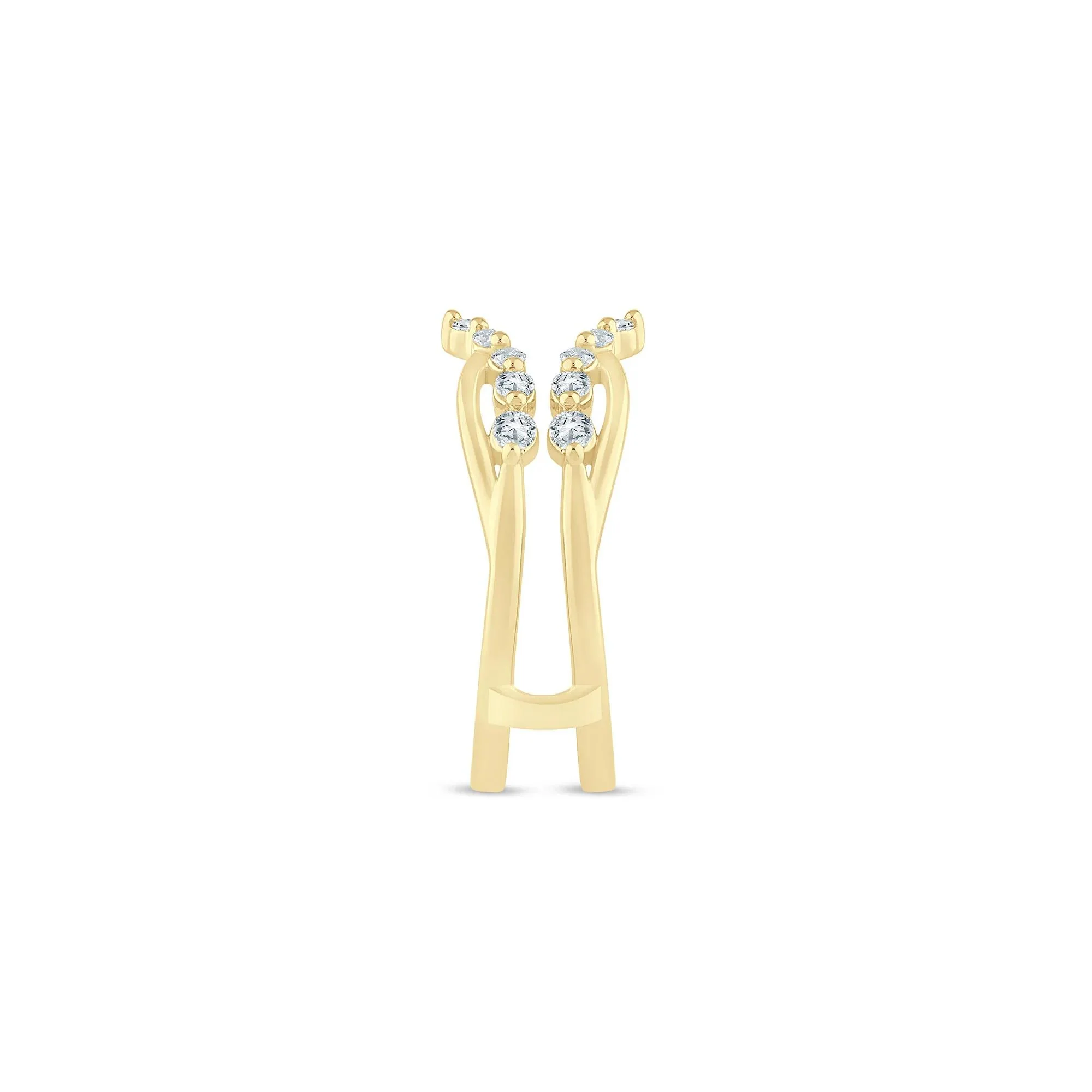 1/3 CT. Tw. Lab Grown Diamond Open Insert 14K Yellow Gold Ring Size 9 1.5mm - Image 3