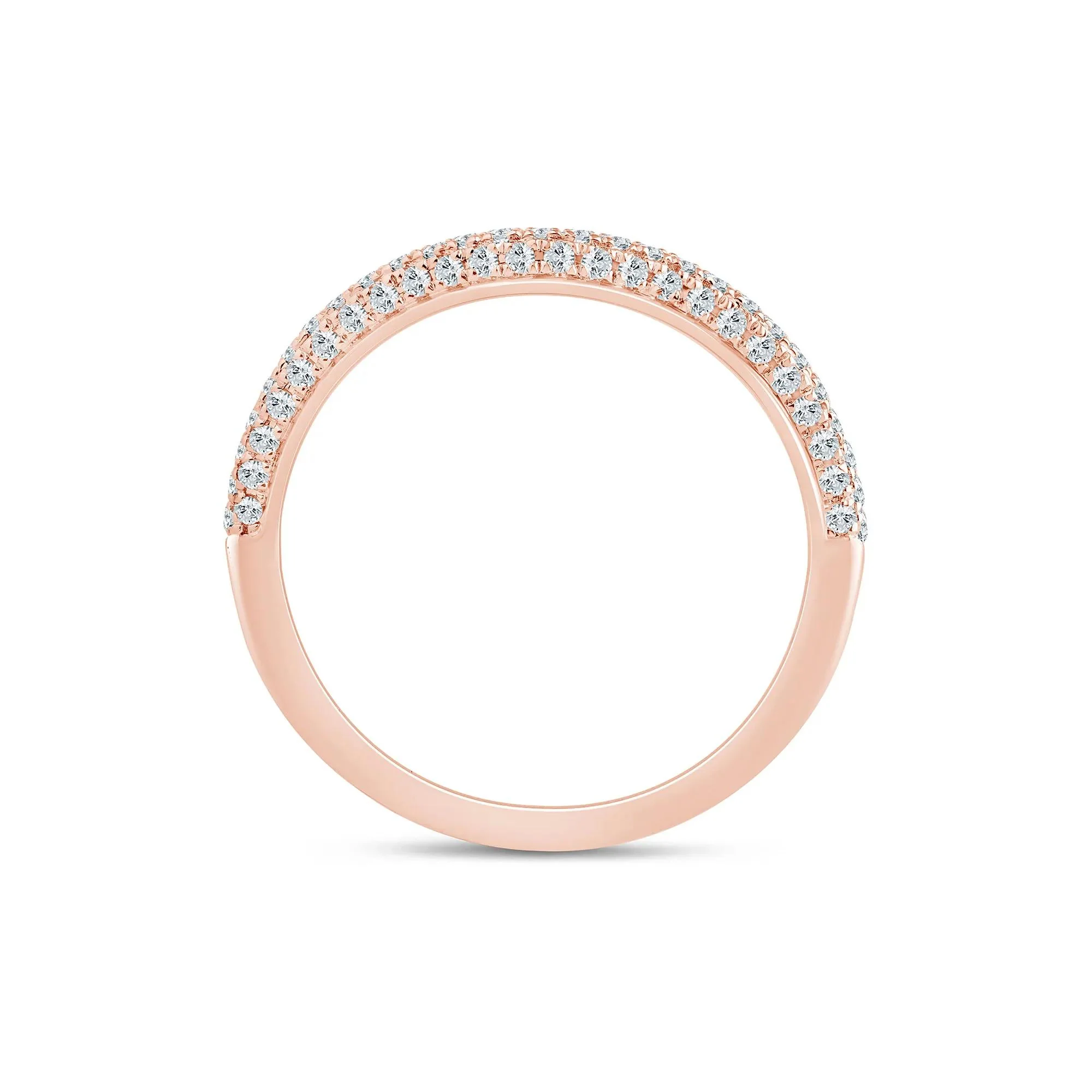 1/3 CT. Tw. Lab Grown Diamond Pave Contour Band Ring 14K Rose Gold Size 5 1.5mm - Image 2