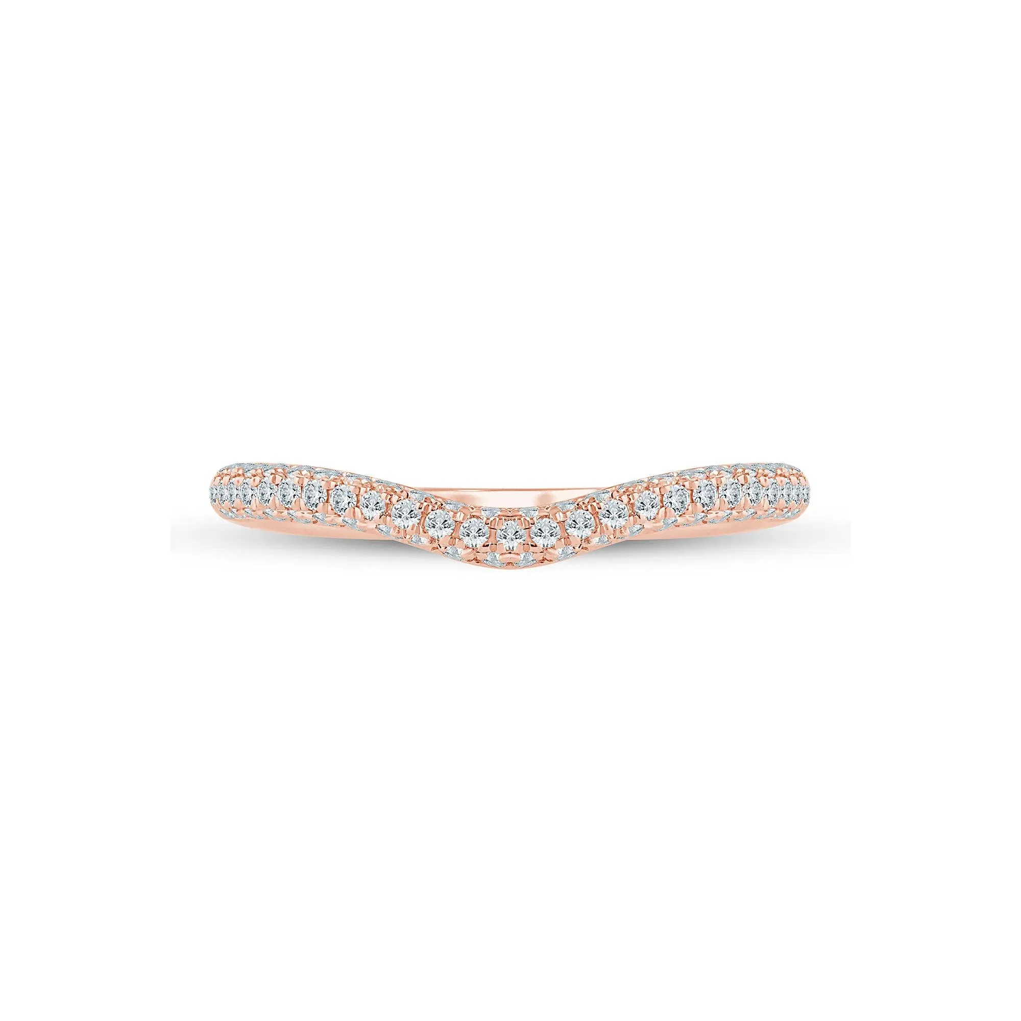 1/3 CT. Tw. Lab Grown Diamond Pave Contour Band Ring 14K Rose Gold Size 8 1.5mm