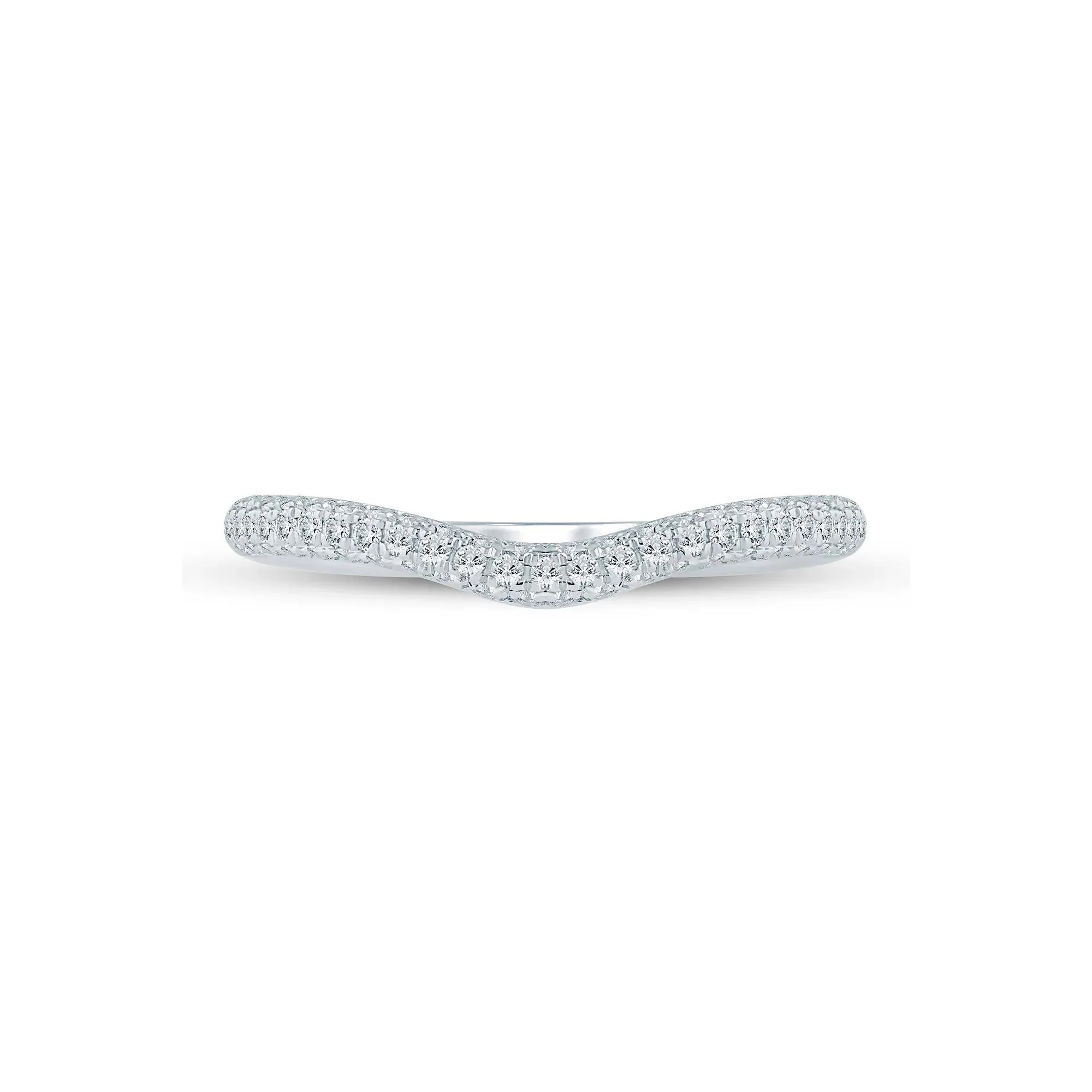 1/3 CT. Tw. Lab Grown Diamond Pave Contour Band Ring 14K White Gold Size 5.5 1.5mm