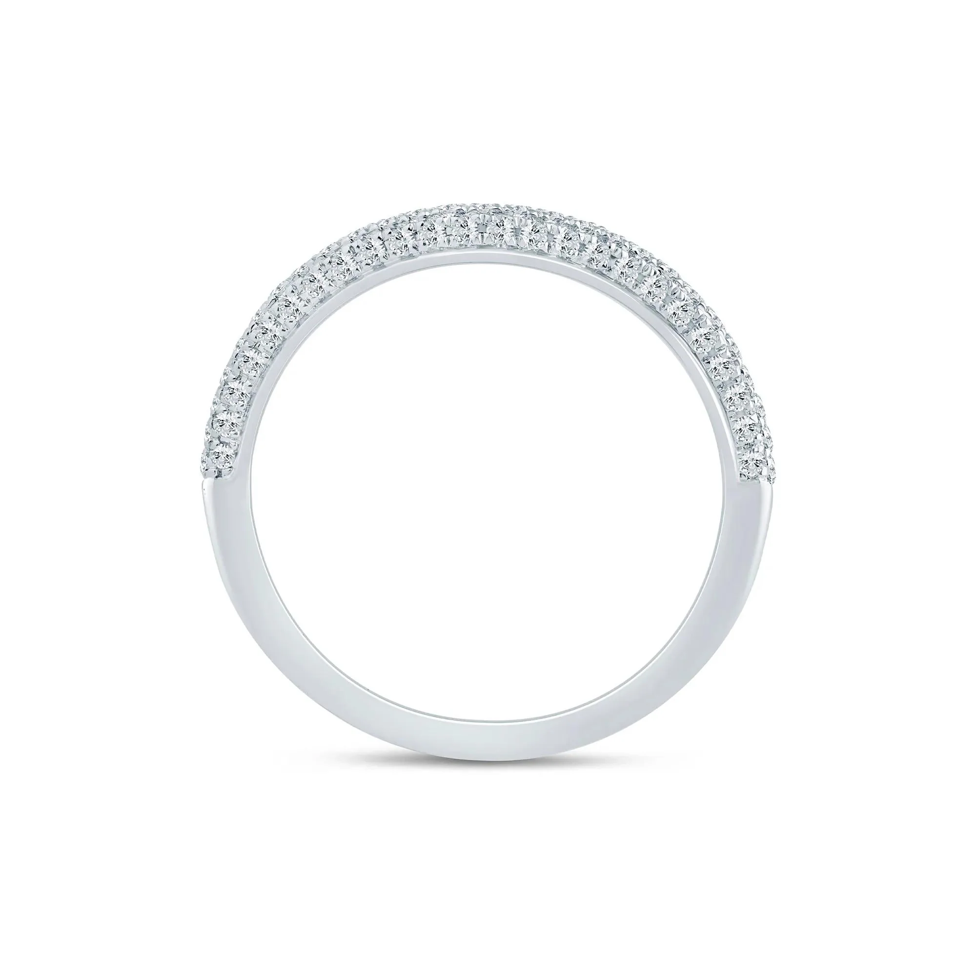 1/3 CT. Tw. Lab Grown Diamond Pave Contour Band Ring 14K White Gold Size 8.5 1.5mm - Image 2
