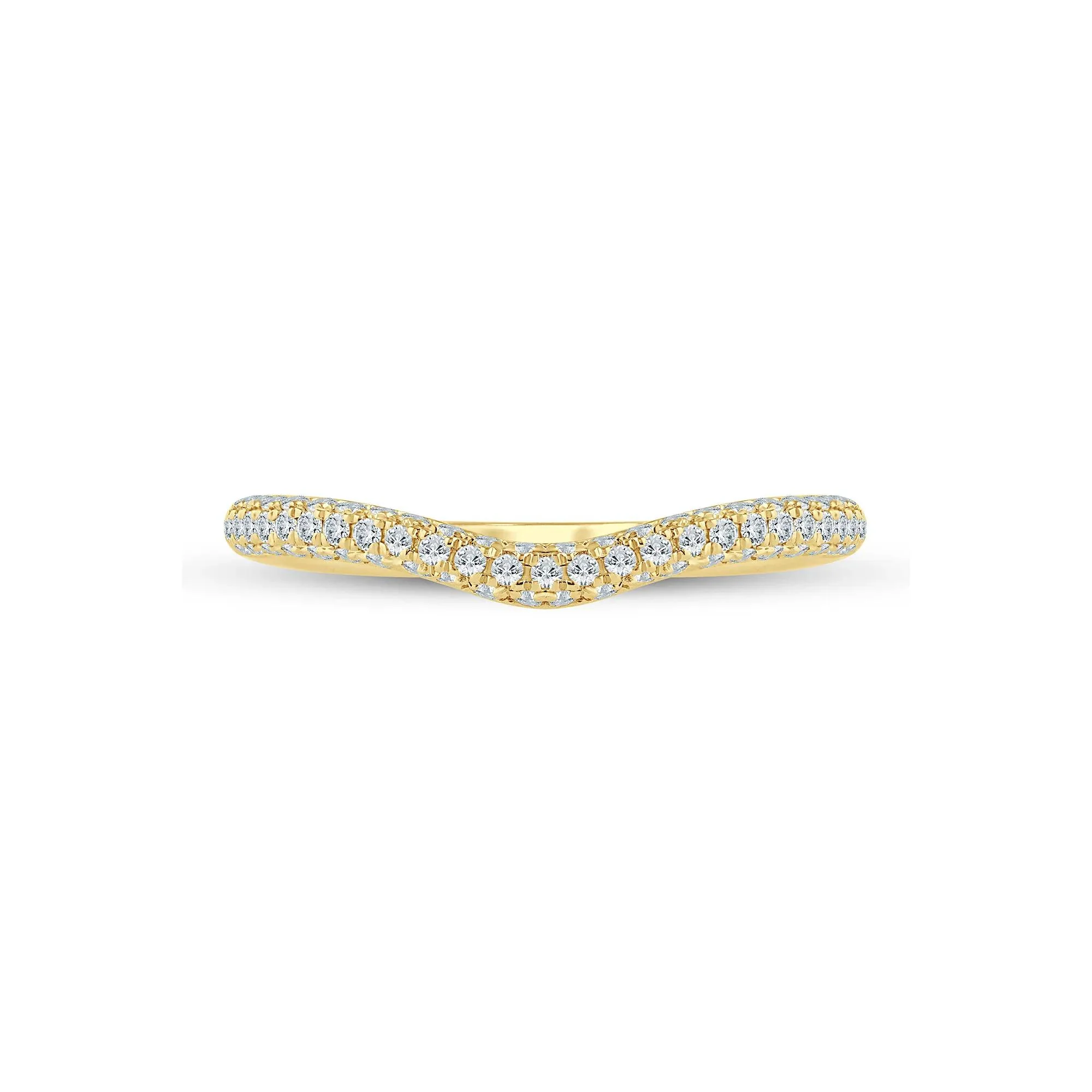 1/3 CT. Tw. Lab Grown Diamond Pave Contour Band Ring 14K Yellow Gold Size 5 1.5mm