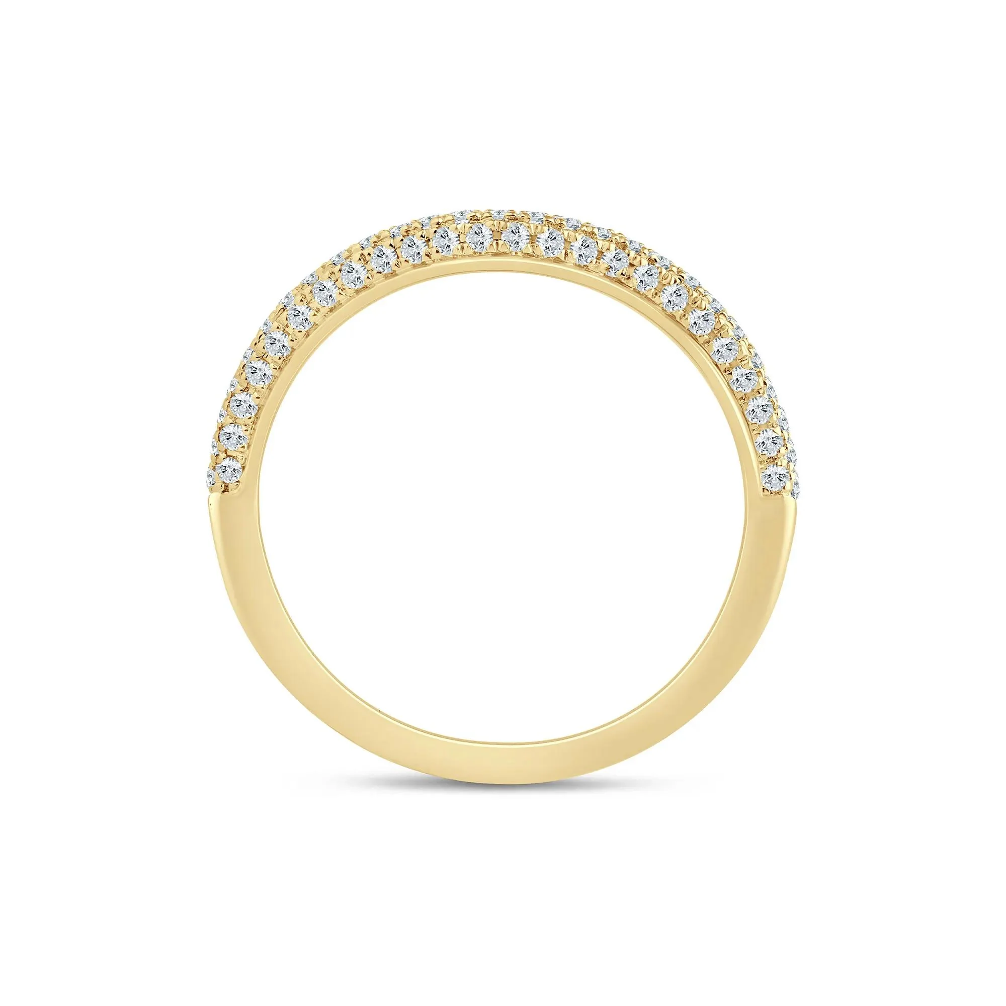 1/3 CT. Tw. Lab Grown Diamond Pave Contour Band Ring 14K Yellow Gold Size 8 1.5mm - Image 2