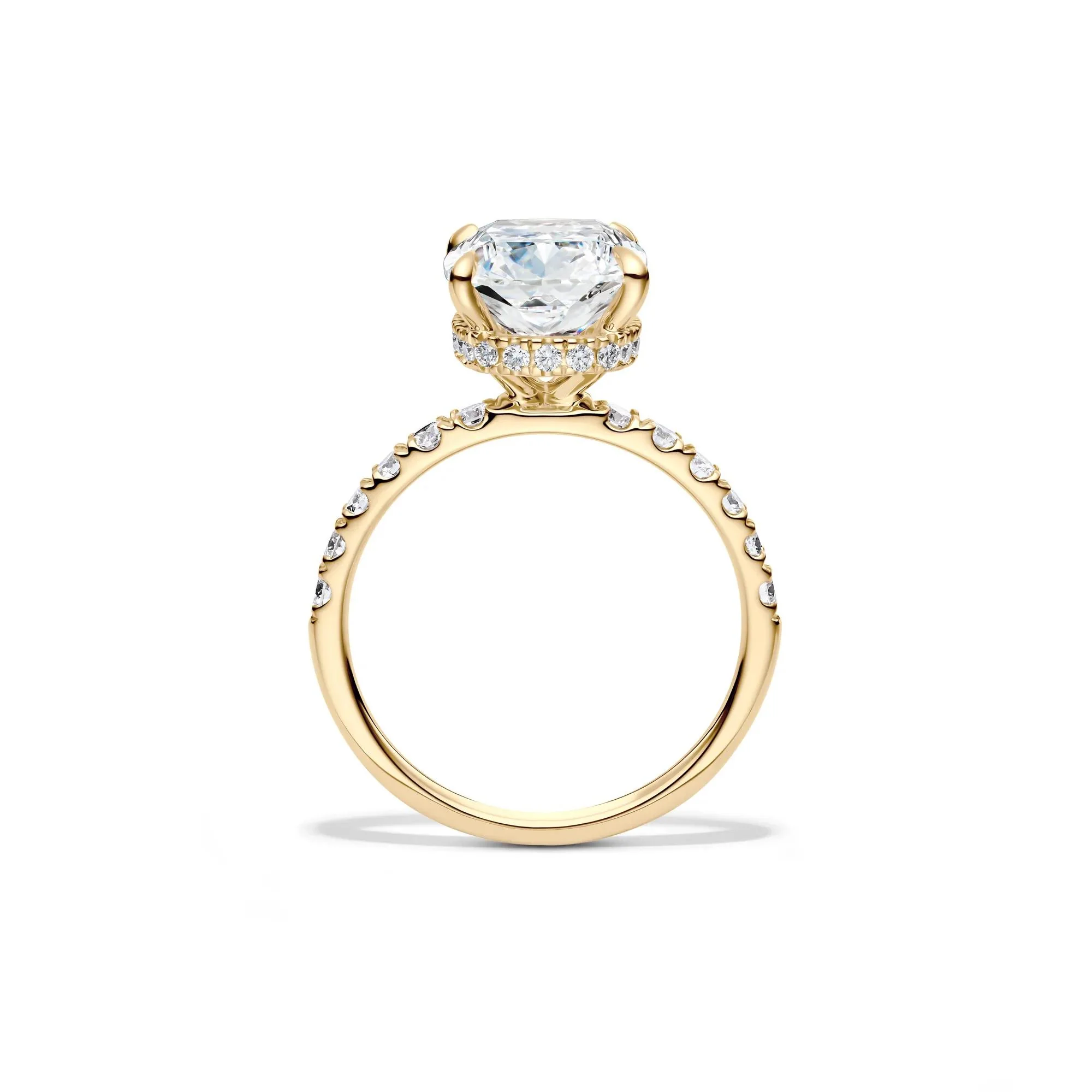 5 CT. Tw. Lab Grown Diamond Elongated Cushion Bridal Set 14K Yellow Gold Ring Size 8 2mm - Image 2