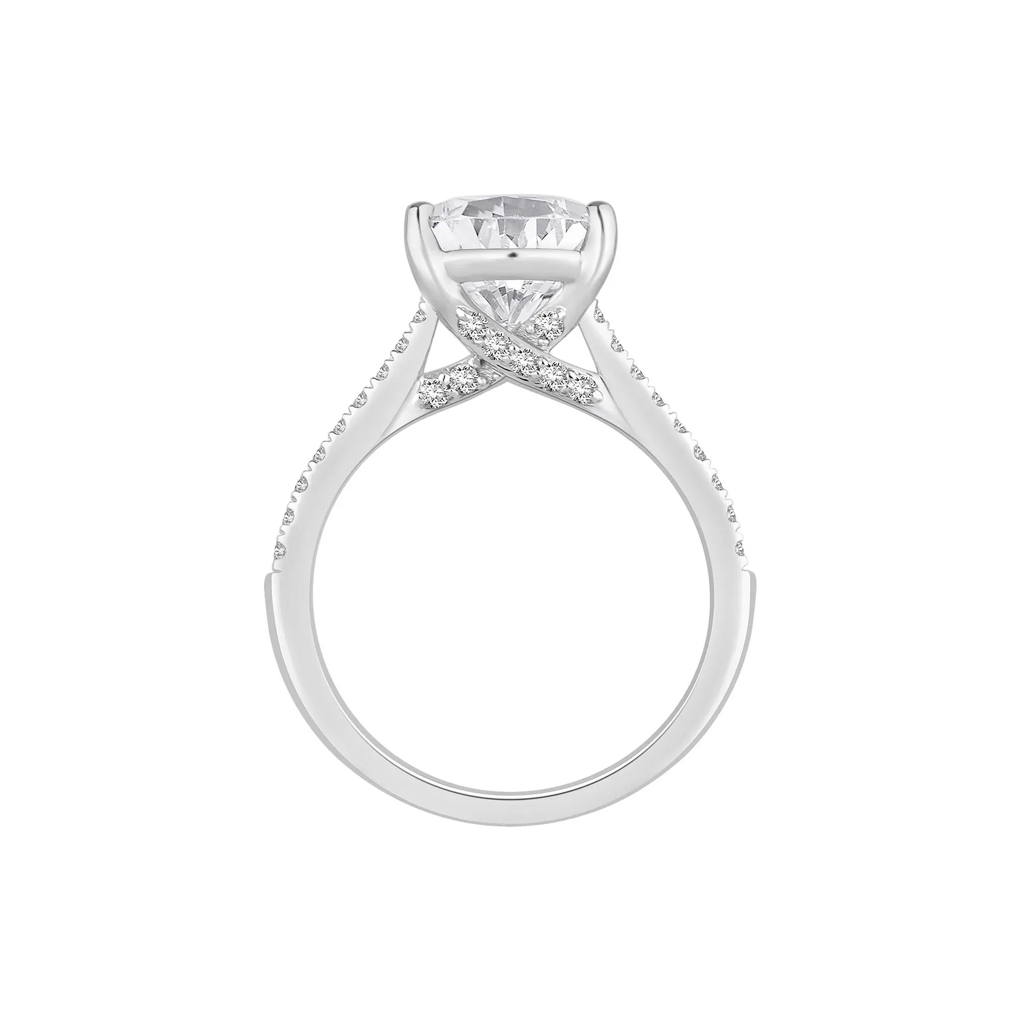 3 1/2 CT. Tw. Lab Grown Diamond Pear-Shaped Engagement Ring 14K White Gold Size 7.5 - Image 2