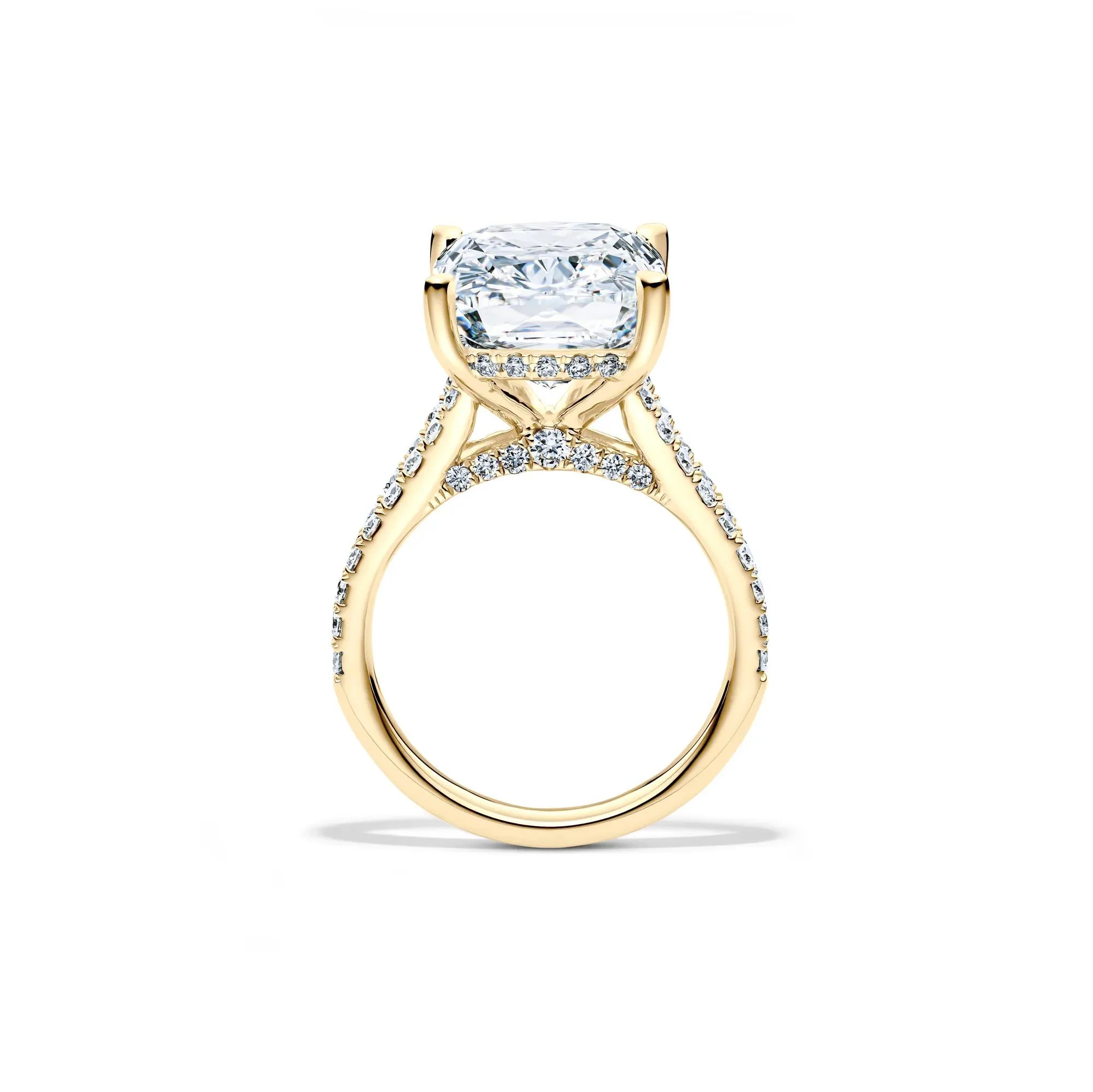 11 CT. Tw. Lab Grown Diamond Elongated Cushion-Cut Engagement Ring 14K Yellow Gold Size 7.5 1.5mm - Image 2