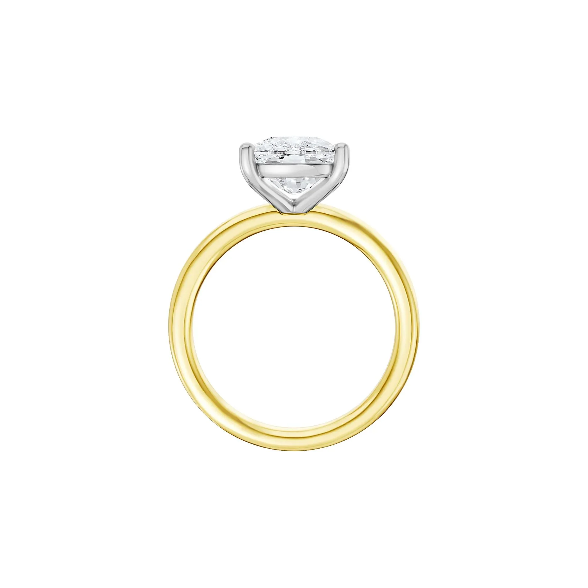 4 CT. Tw. Lab Grown Diamond Elongated Cushion-Cut Engagement Ring 14K Yellow and White Gold Size 10 2mm - Image 2