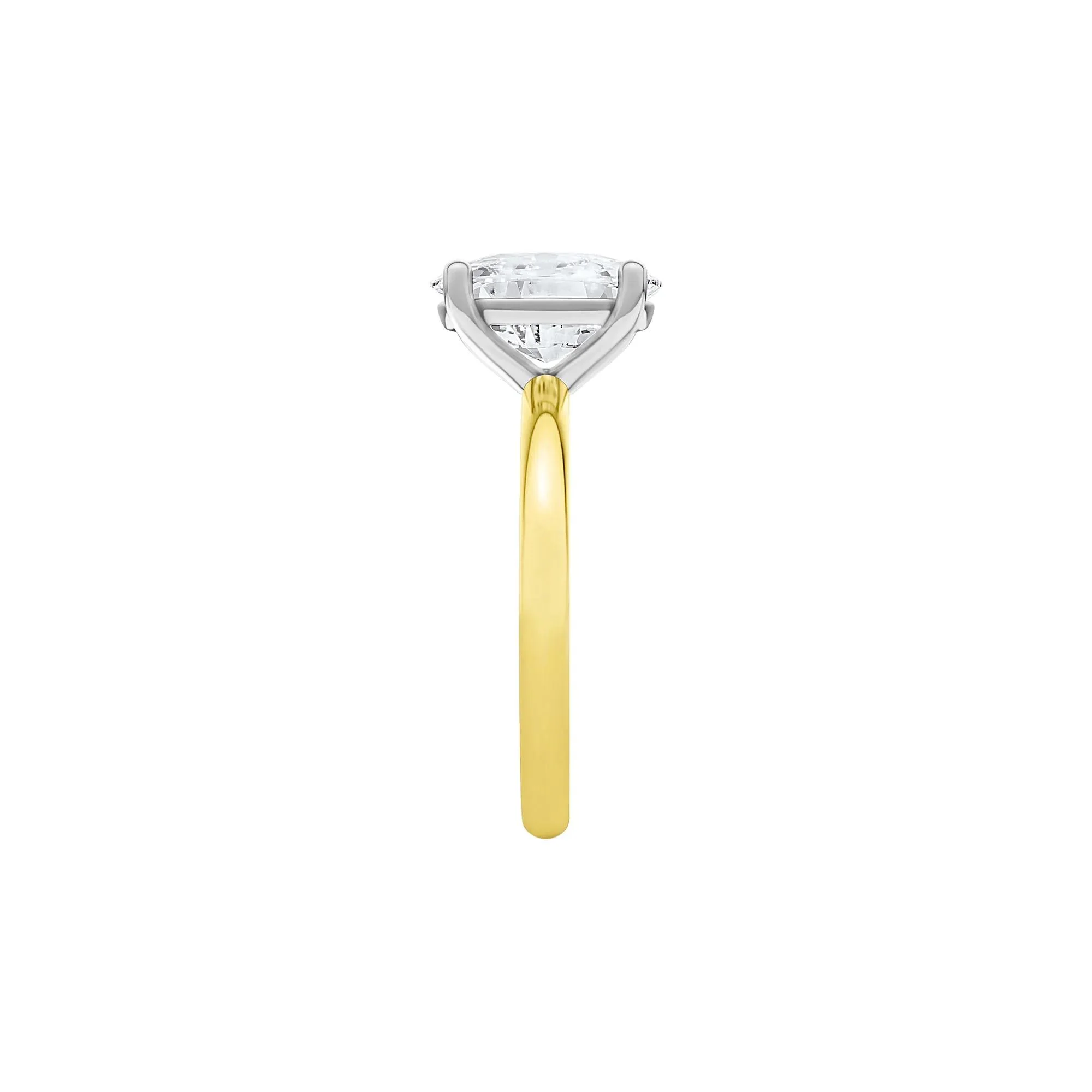 4 CT. Tw. Lab Grown Diamond Elongated Cushion-Cut Engagement Ring 14K Yellow and White Gold Size 5 2mm - Image 3