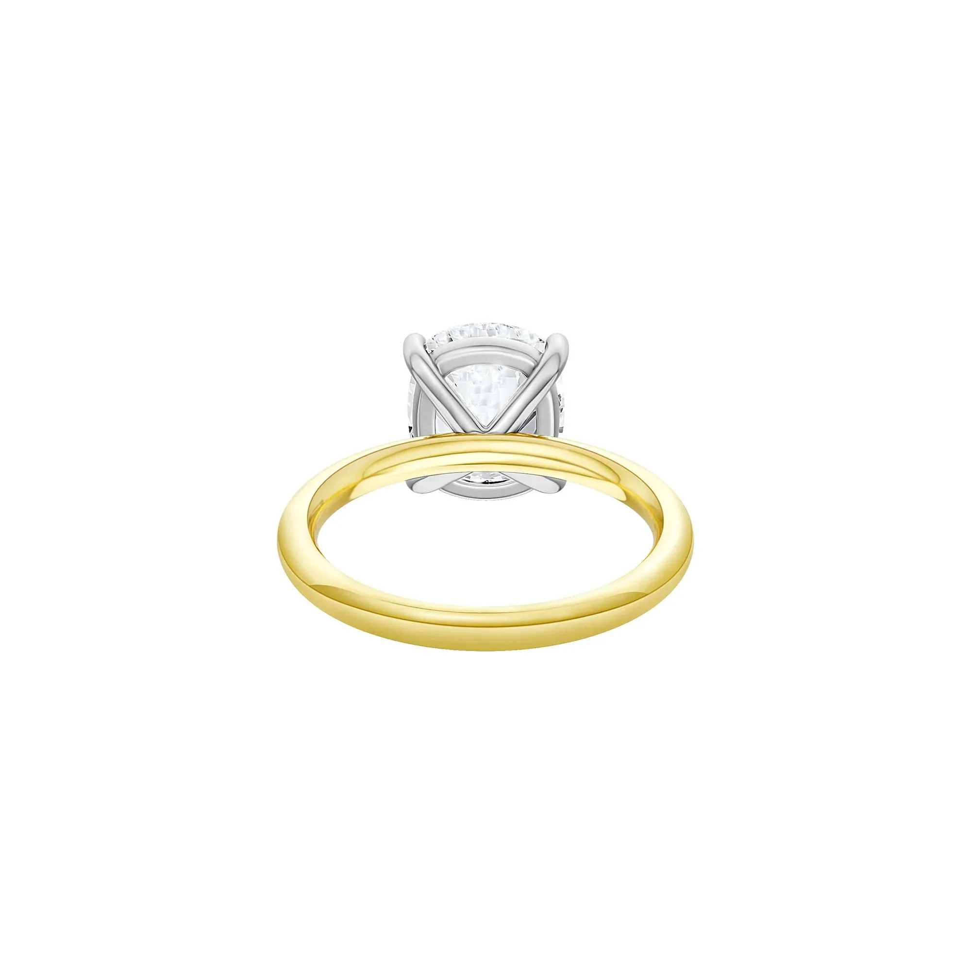 4 CT. Tw. Lab Grown Diamond Elongated Cushion-Cut Engagement Ring 14K Yellow and White Gold Size 6 2mm - Image 4