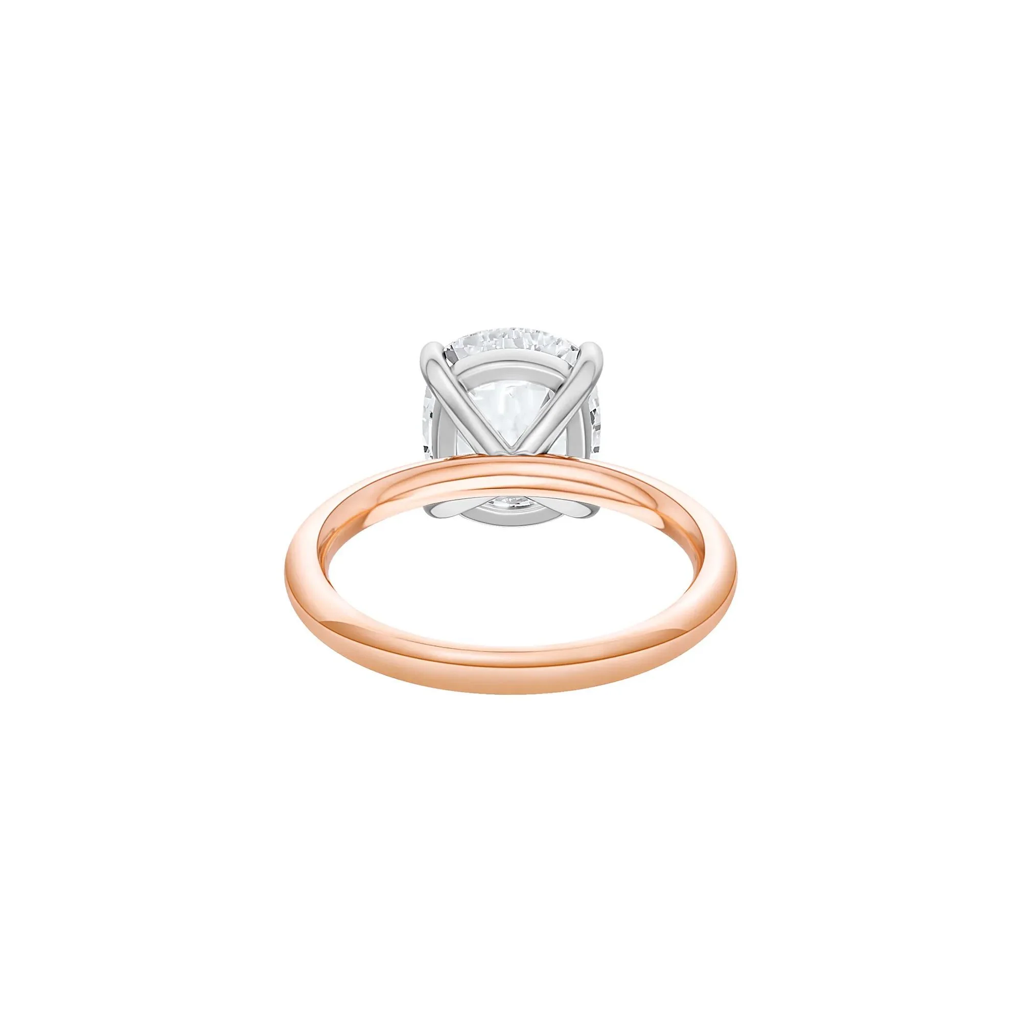 5 CT. Tw. Lab Grown Diamond Elongated Cushion-Cut Engagement Ring 14K Rose and White Gold Size 4 2mm - Image 4