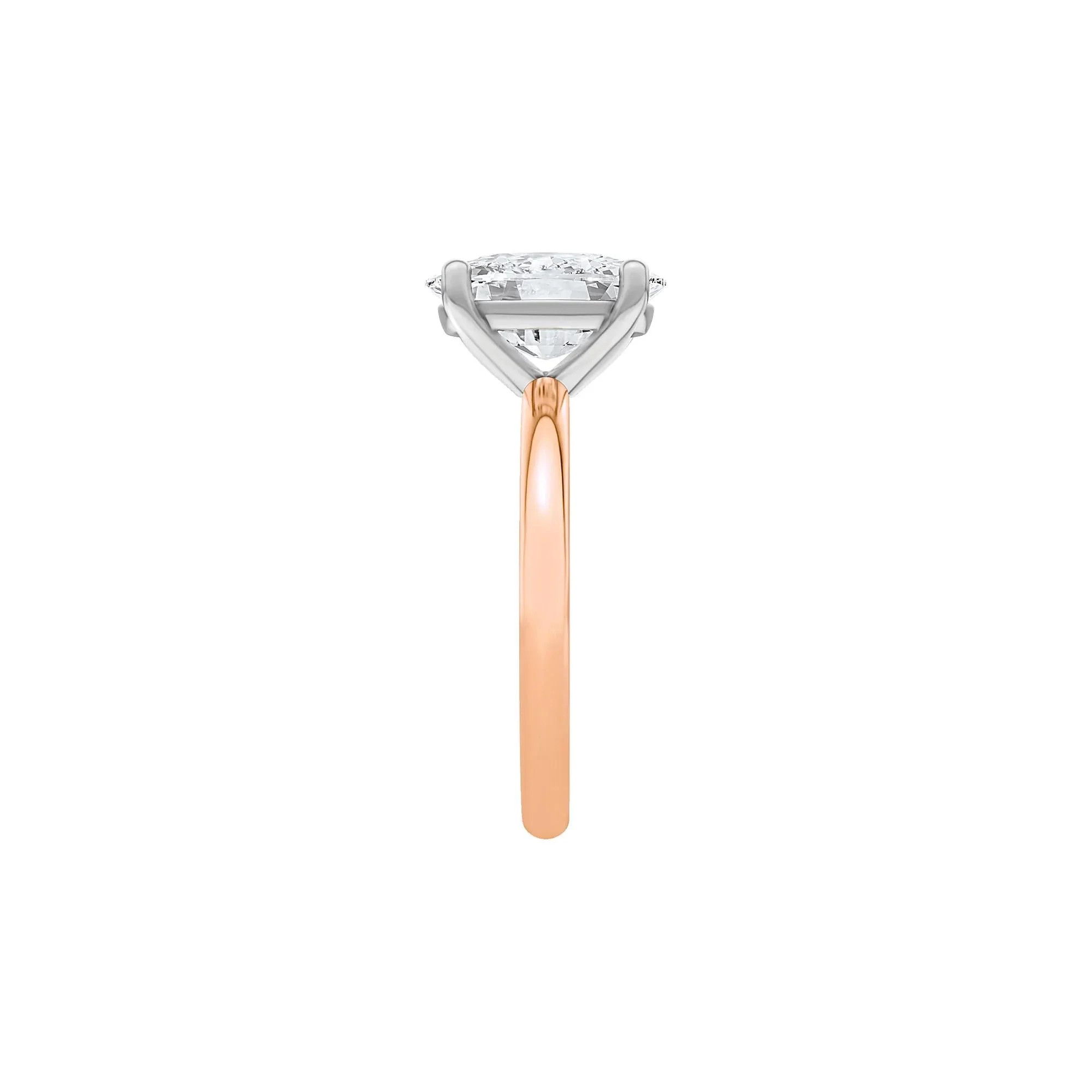 5 CT. Tw. Lab Grown Diamond Elongated Cushion-Cut Engagement Ring 14K Rose and White Gold Size 5.5 2mm - Image 3