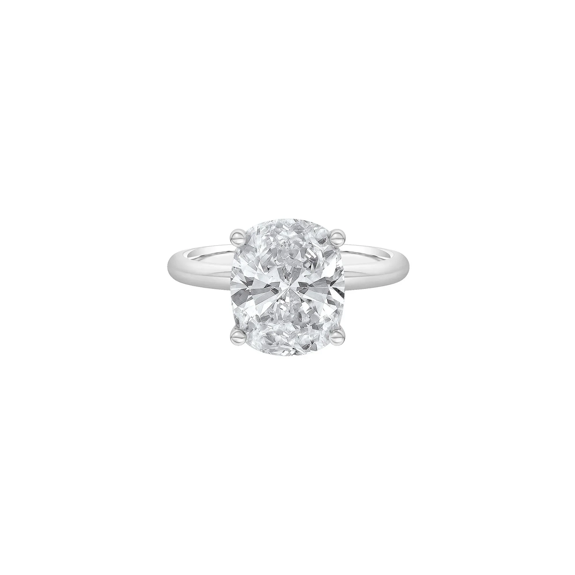 5 CT. Tw. Lab Grown Diamond Elongated Cushion-Cut Engagement Ring Platinum White Size 11.5 2mm