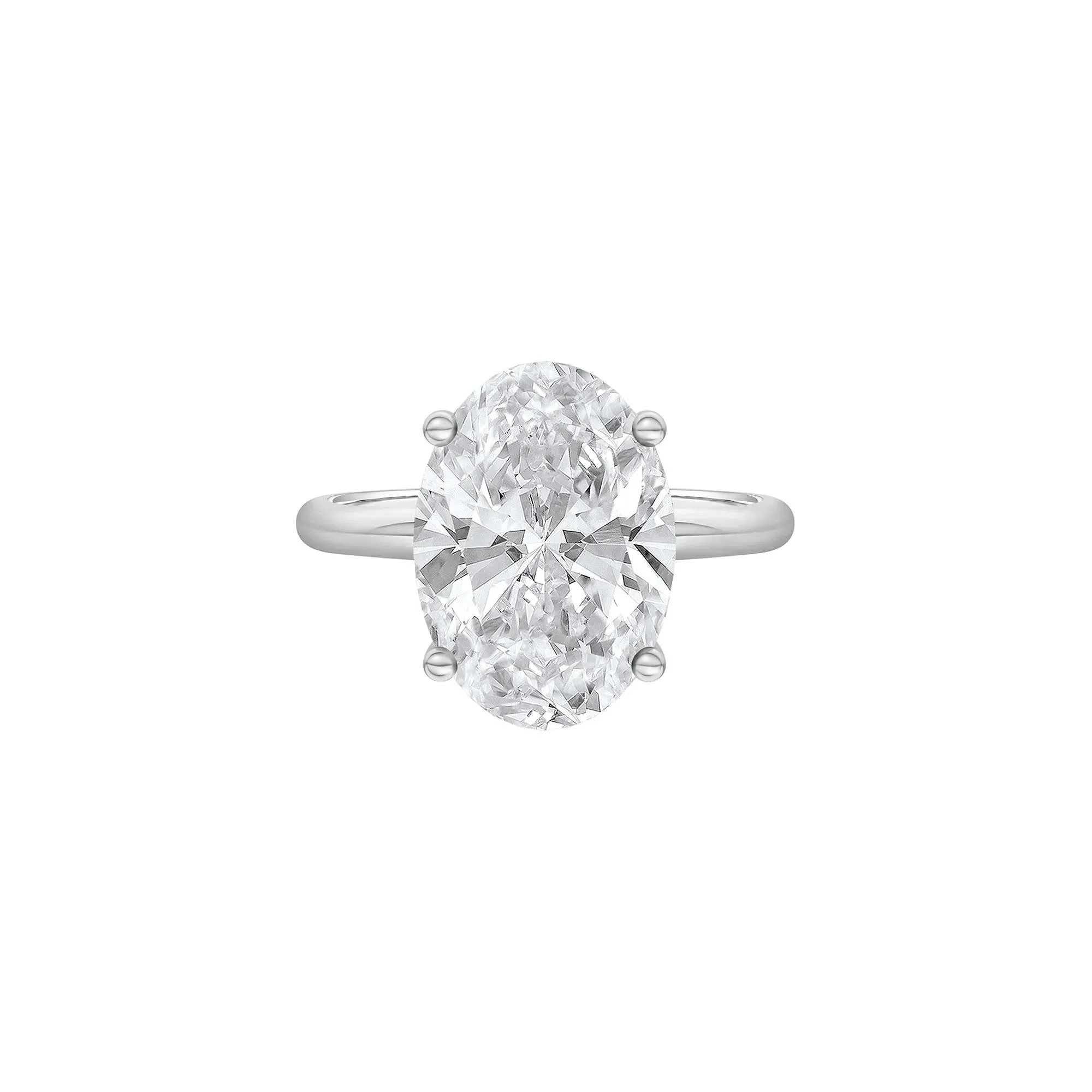 5 CT. Tw. Lab Grown Diamond Oval Solitaire Engagement Ring Platinum White Size 4 2mm