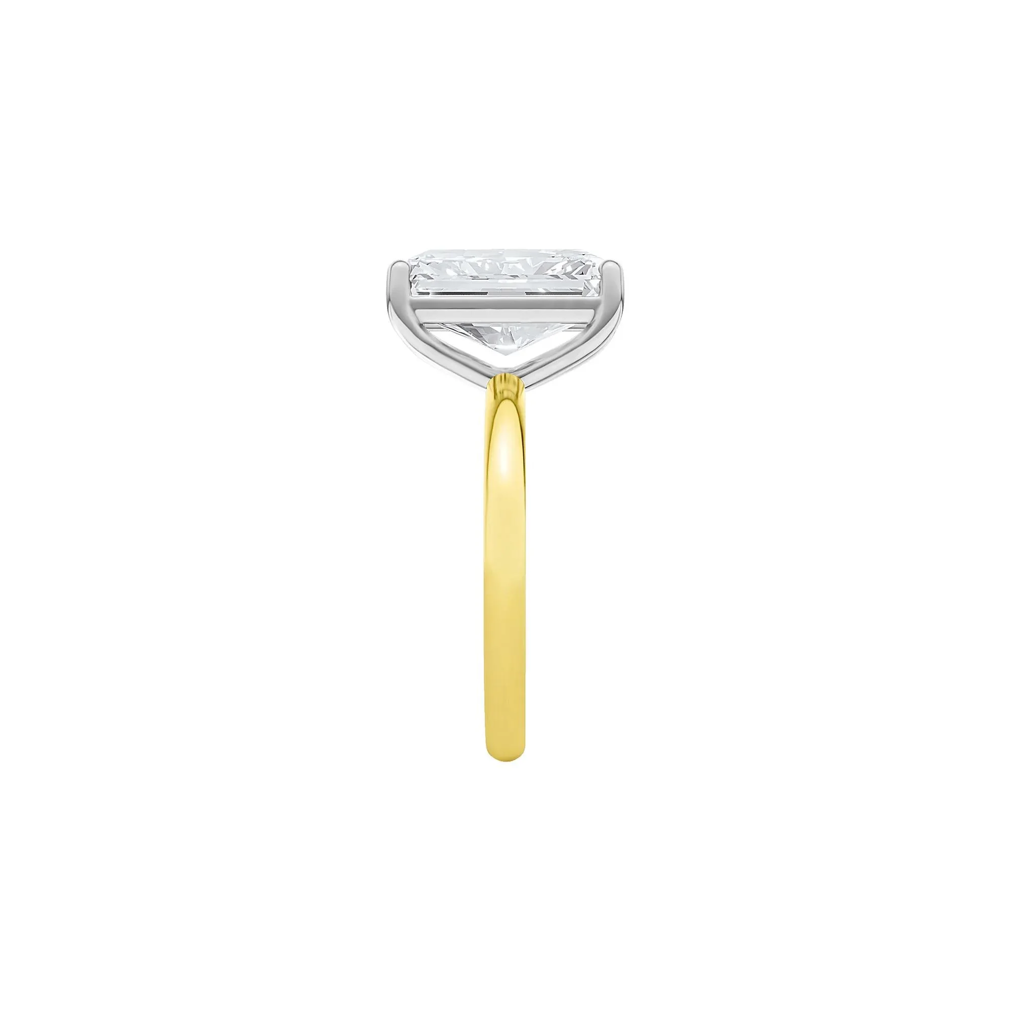 Lab Grown Diamond Radiant-Cut Solitaire Ring 14K Yellow & White Gold (5 CT.) Size 11.5 2mm - Image 3