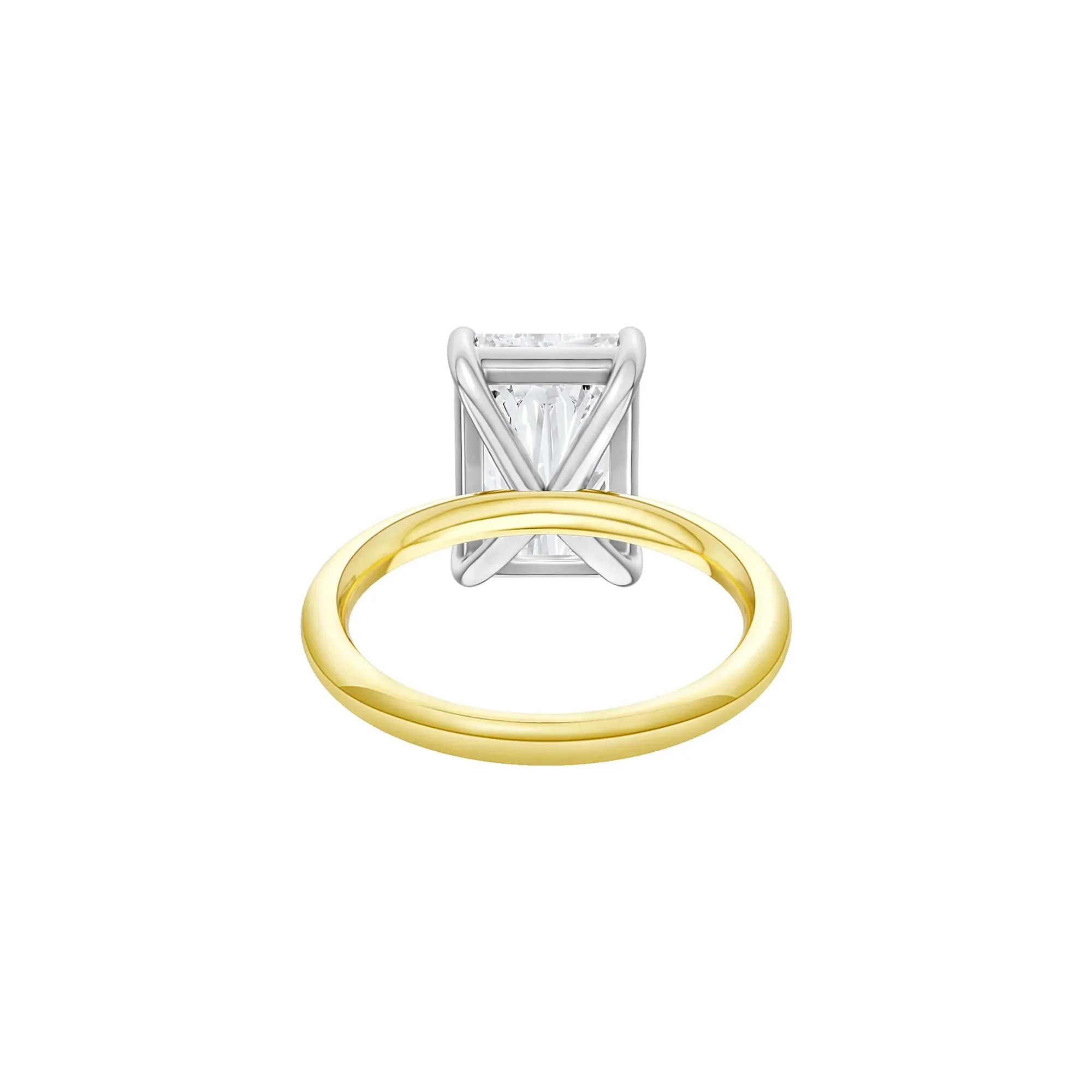 Lab Grown Diamond Radiant-Cut Solitaire Ring 14K Yellow & White Gold (5 CT.) Size 8.5 2mm - Image 4
