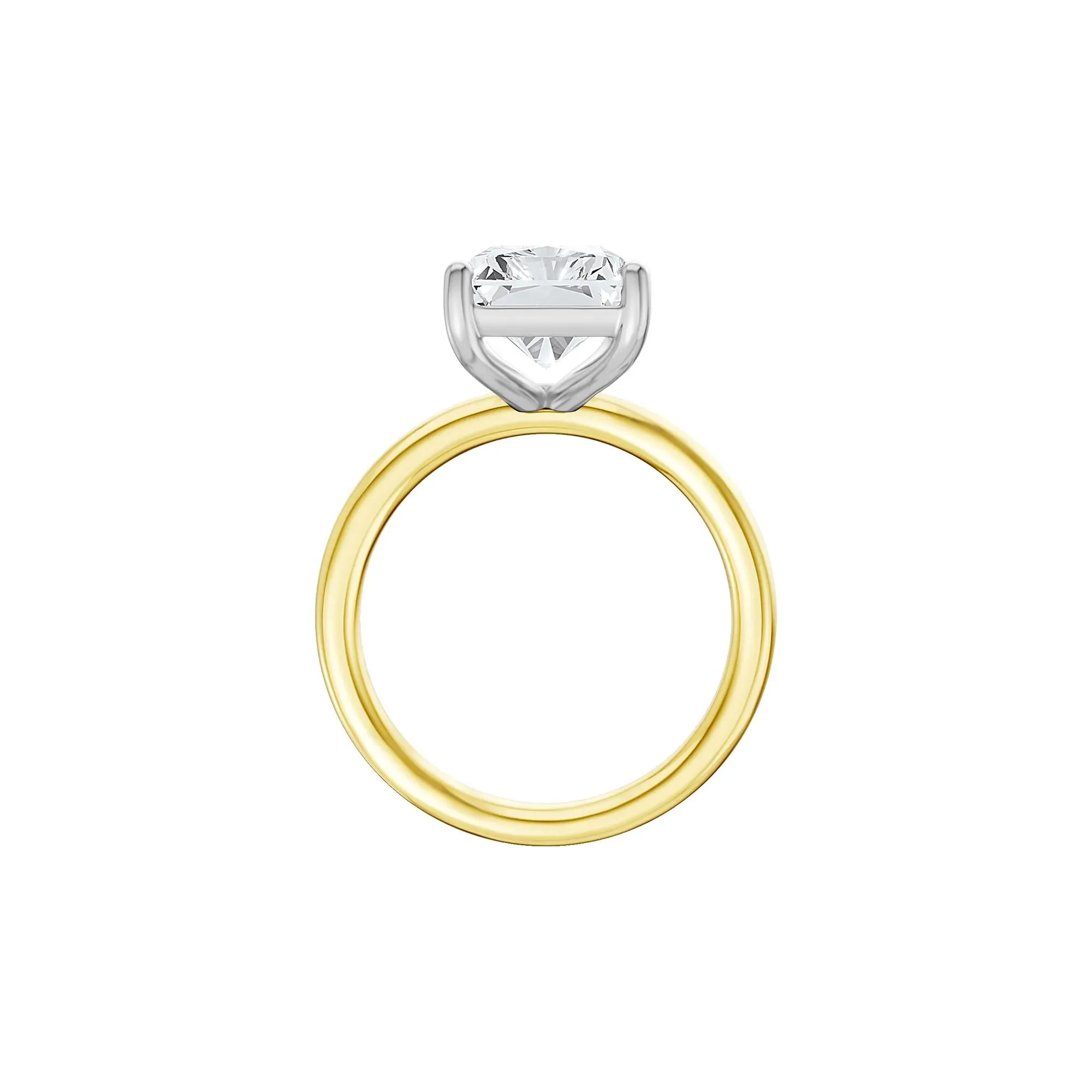 Lab Grown Diamond Radiant-Cut Solitaire Ring 14K Yellow & White Gold (5 CT.) Size 9.5 2mm - Image 2