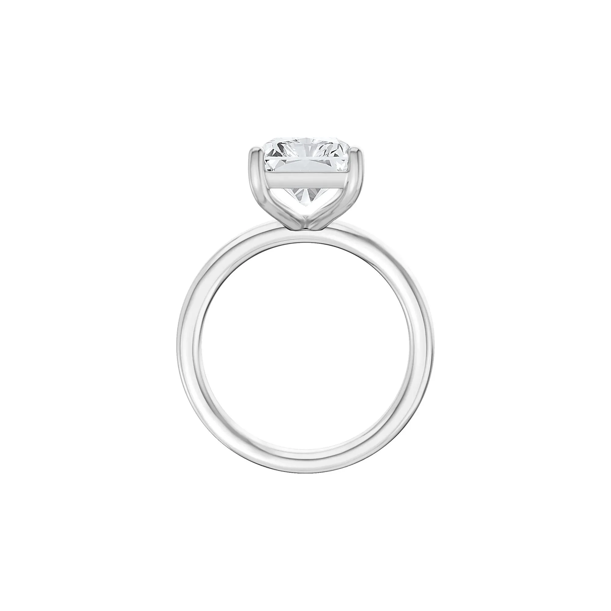Lab Grown Diamond Radiant-Cut Solitaire Ring Platinum (5 CT.) White Size 4 2mm - Image 2