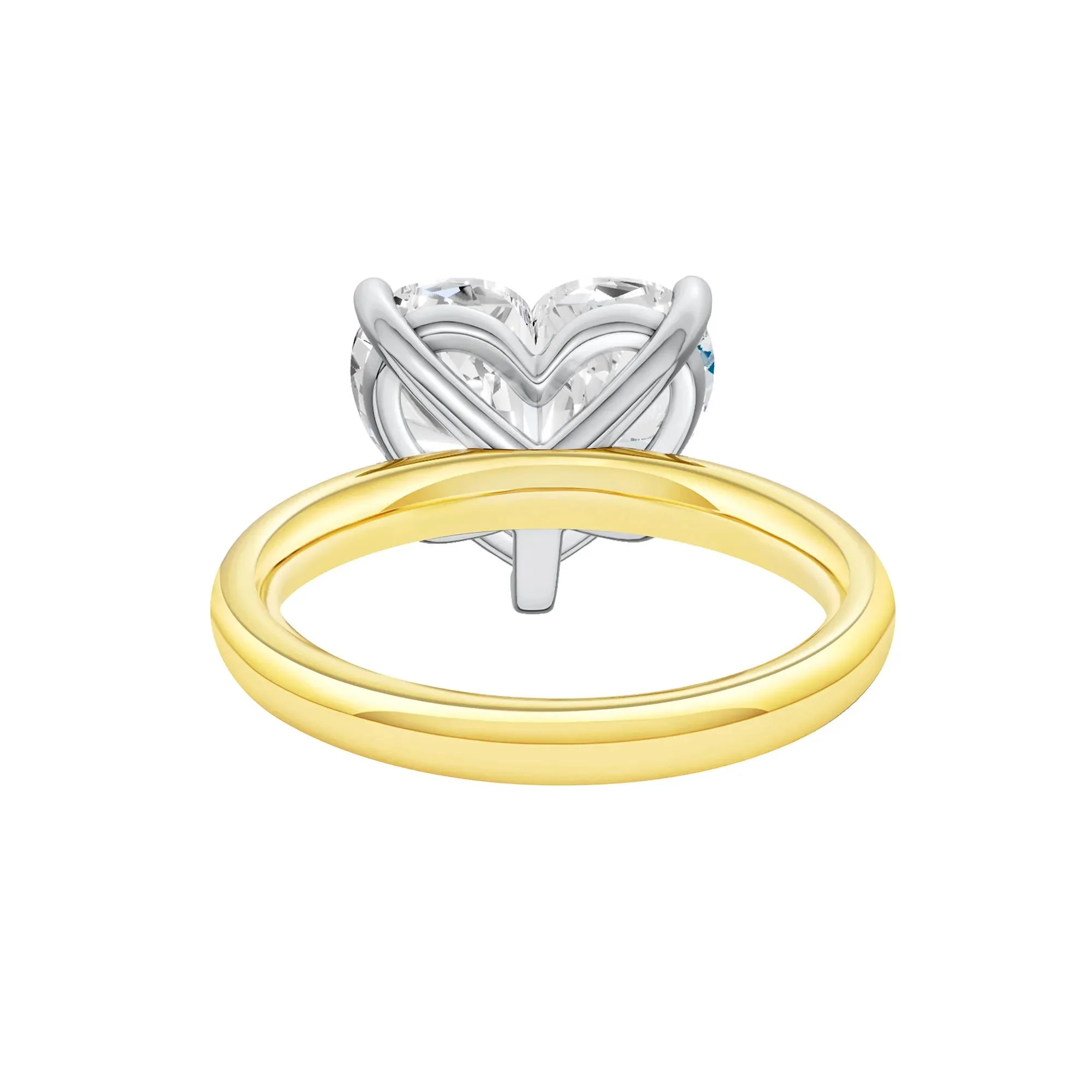 Lab Grown Diamond Heart-Shaped Solitaire Ring 14K Yellow & White Gold (5 CT.) Size 11 2mm - Image 4