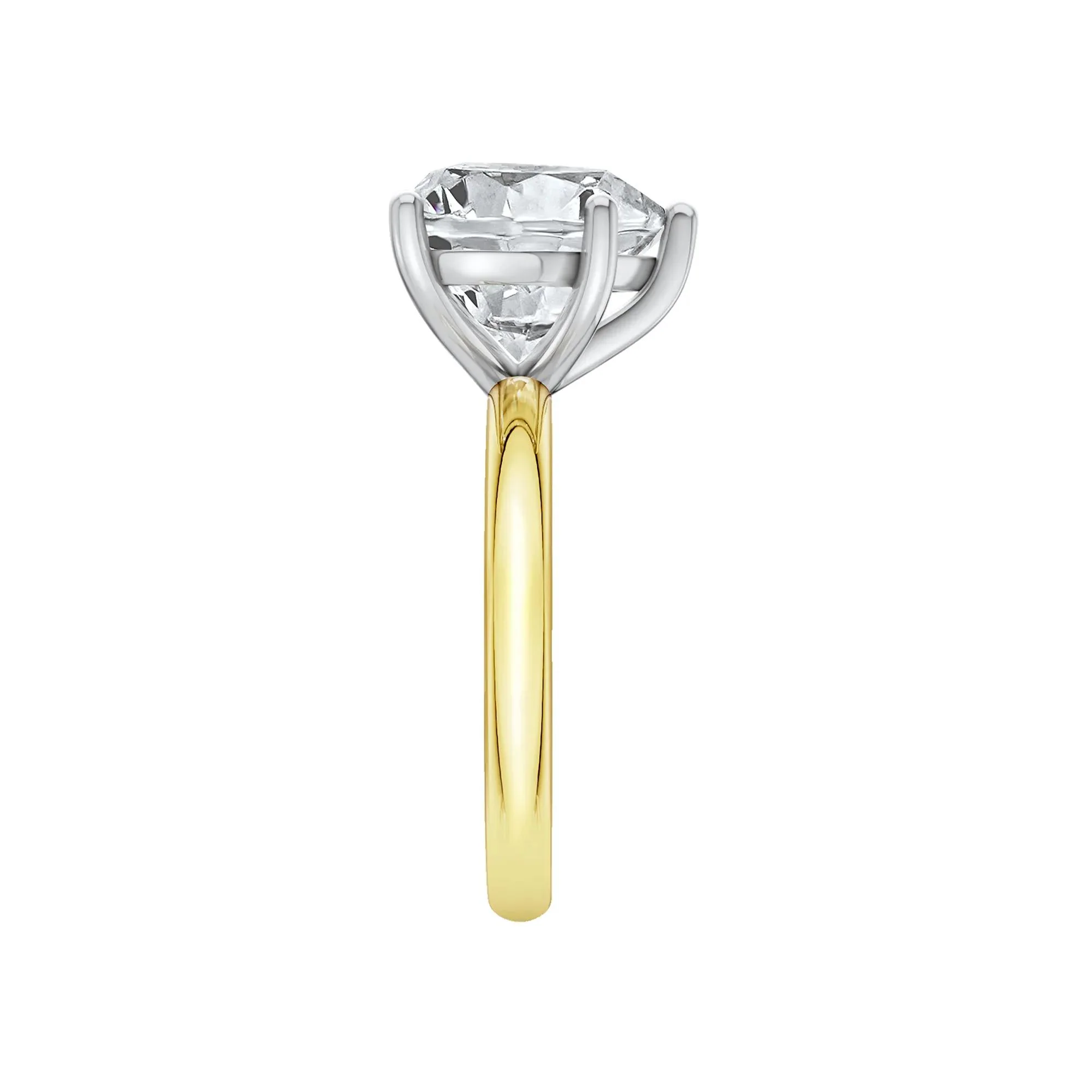 Lab Grown Diamond Heart-Shaped Solitaire Ring 14K Yellow & White Gold (5 CT.) Size 8 2mm - Image 3