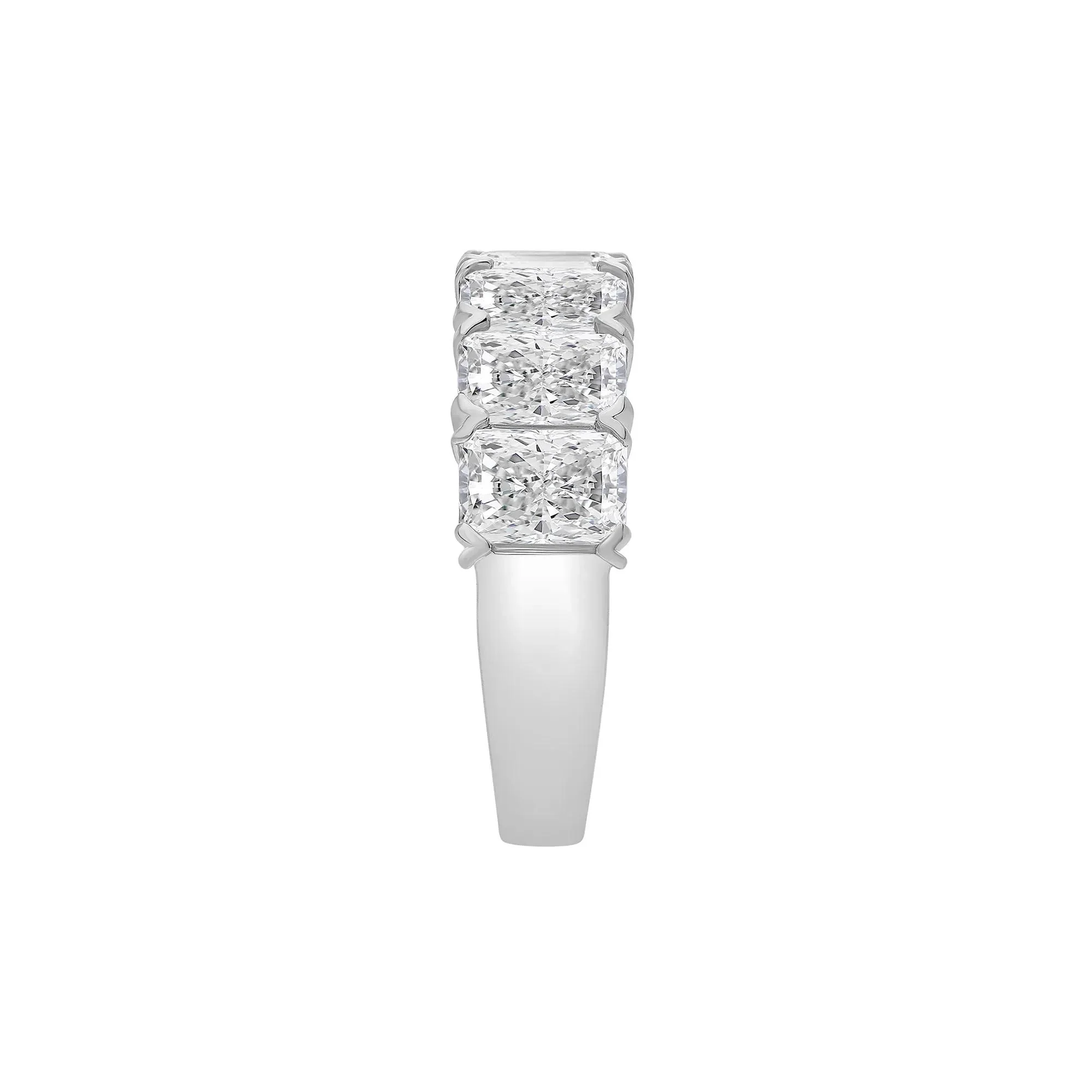 5 CT. Tw. Lab Grown Diamond Radiant Anniversary Band Ring 14K White Gold Size 6 - Image 3