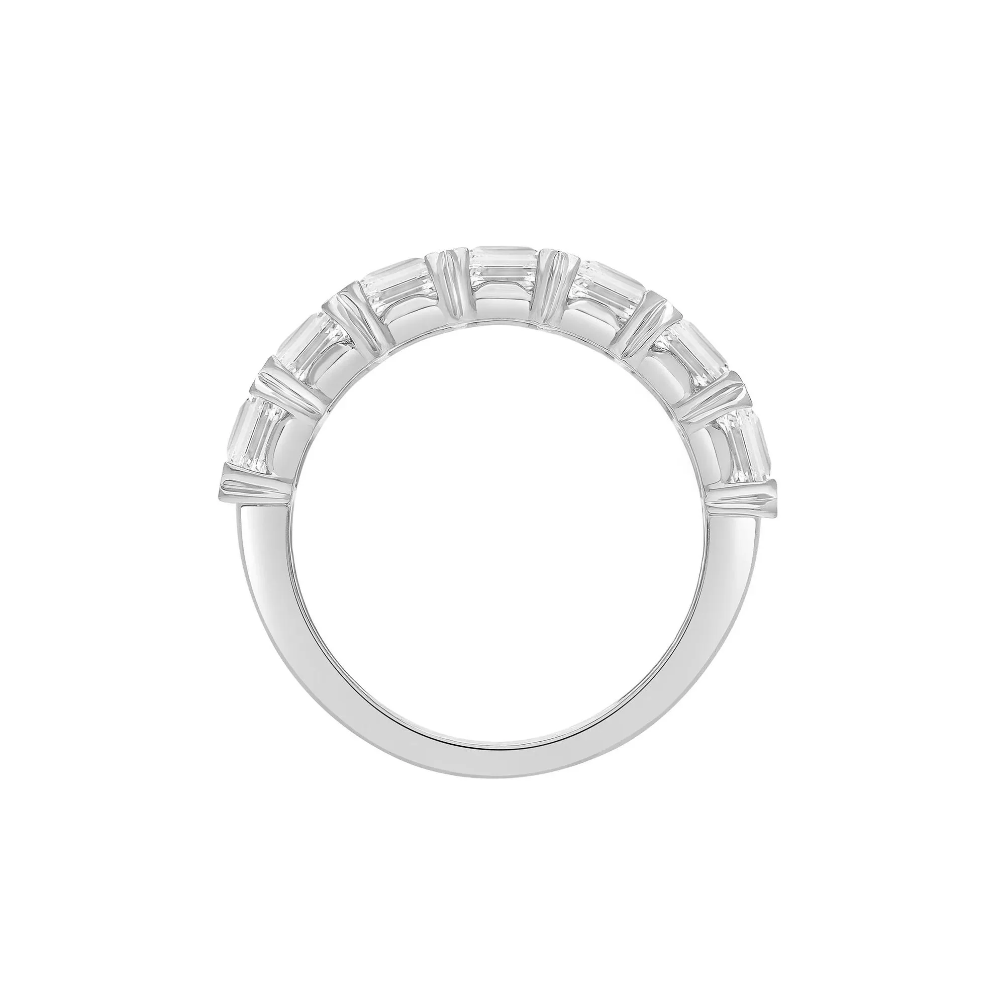 5 CT. Tw. Lab Grown Diamond Radiant Anniversary Band Ring 14K White Gold Size 7.5 - Image 2