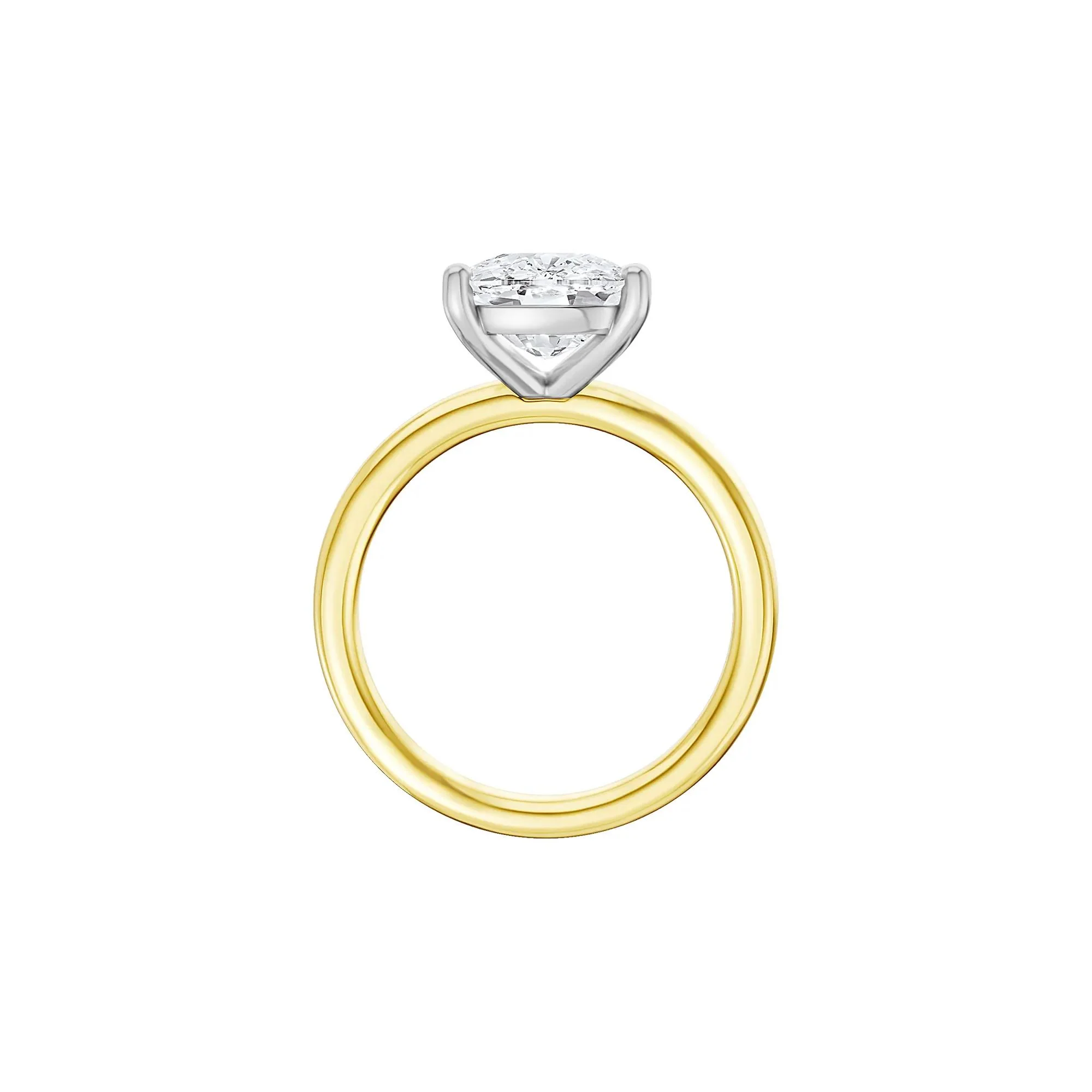 5 CT. Tw. Lab Grown Diamond Elongated Cushion-Cut Engagement Ring 14K Yellow and White Gold Size 4.5 2mm - Image 2