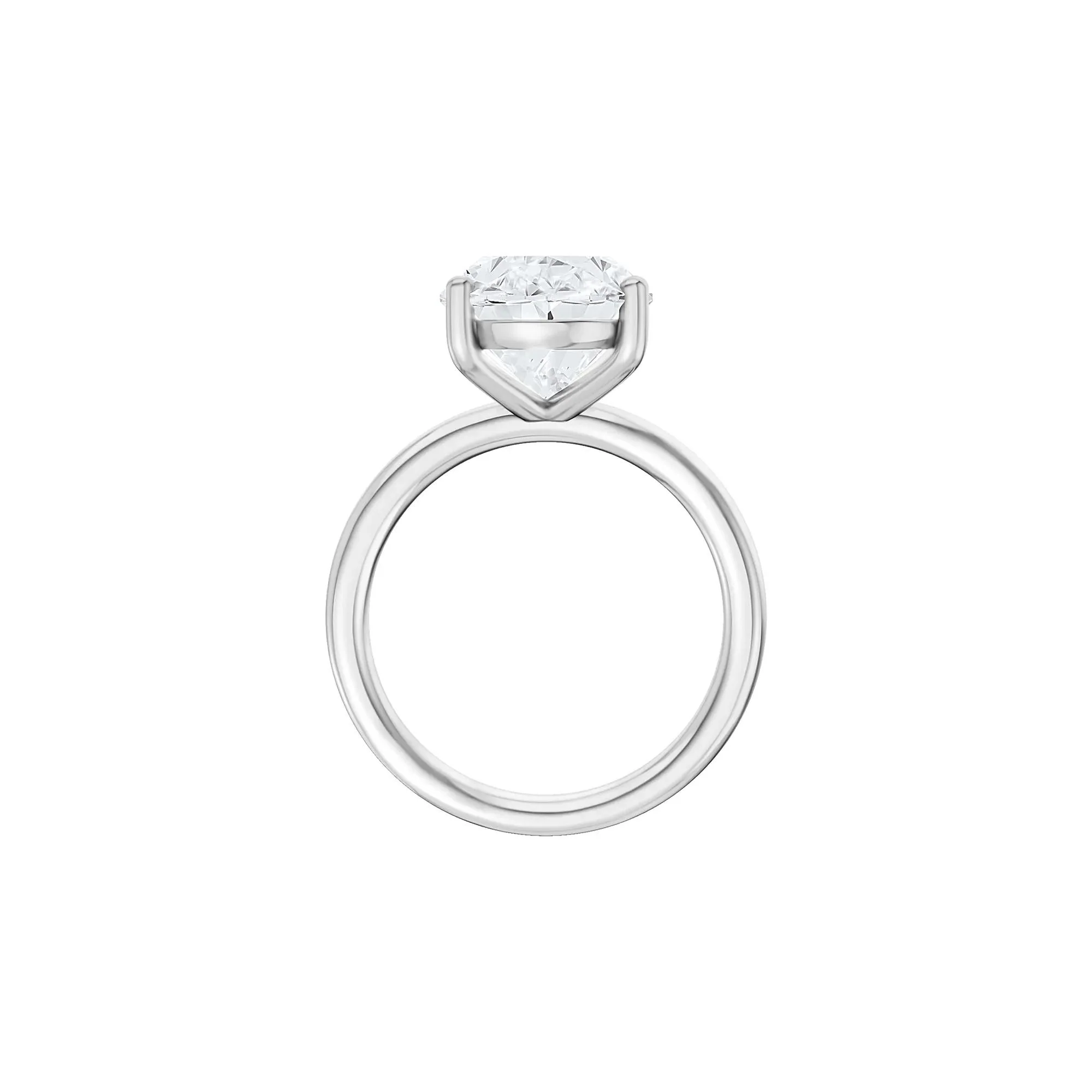 Lab Grown Diamond Oval Solitaire Ring 14K White Gold (5 CT.) Size 10 2mm - Image 2