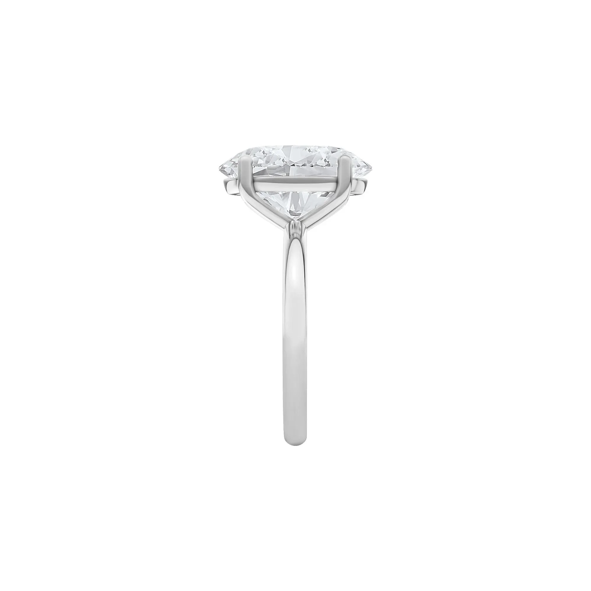 Lab Grown Diamond Oval Solitaire Ring 14K White Gold (5 CT.) Size 8 2mm - Image 3