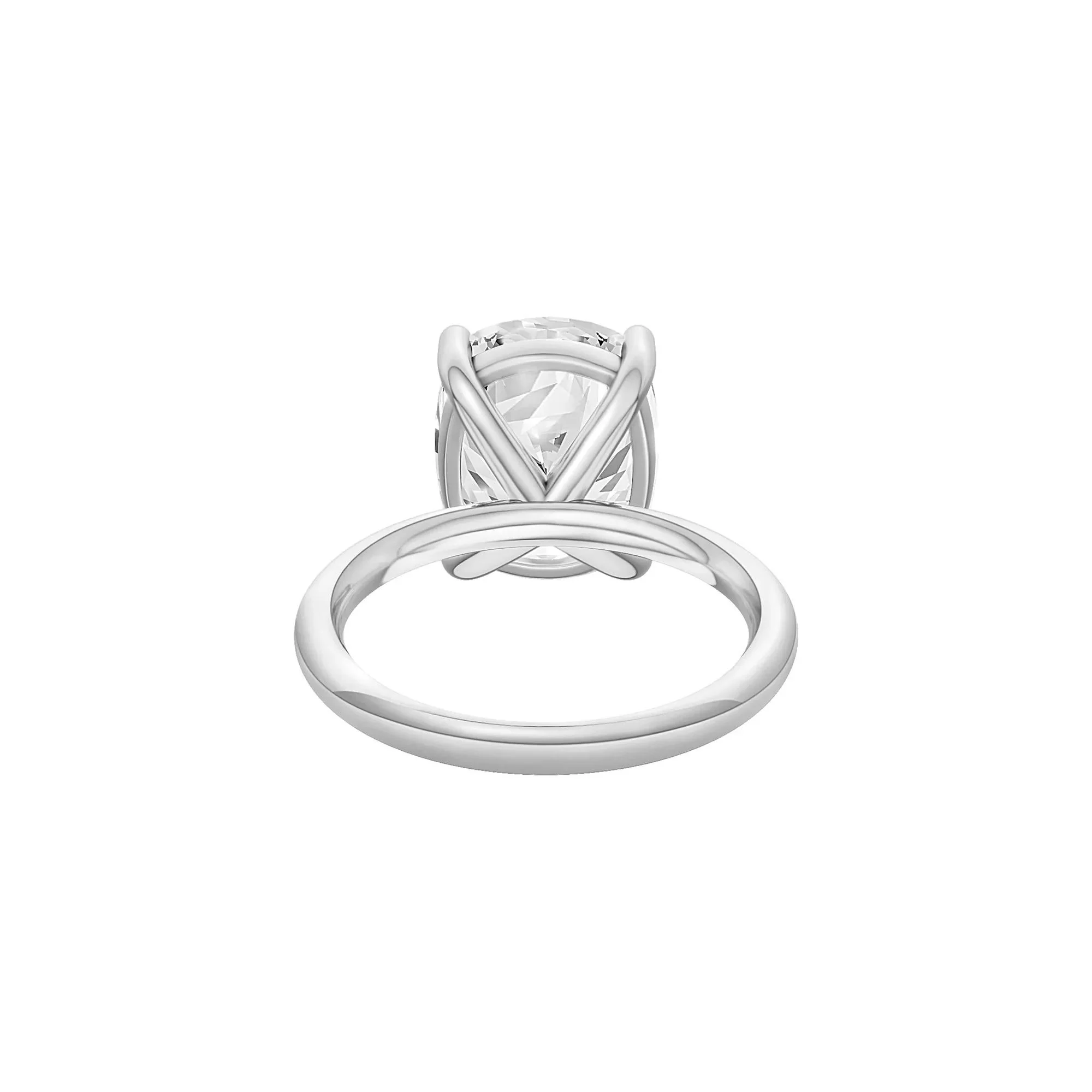 6 CT. Tw. Lab Grown Diamond Elongated Cushion-Cut Engagement Ring 14K White Gold Size 4.5 2mm - Image 4